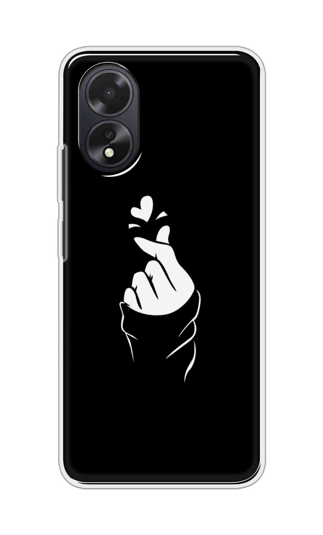 Coberta Back Cover For Oppo A38 Back Cover Stylish Case - Black Korean Heart Design D11802