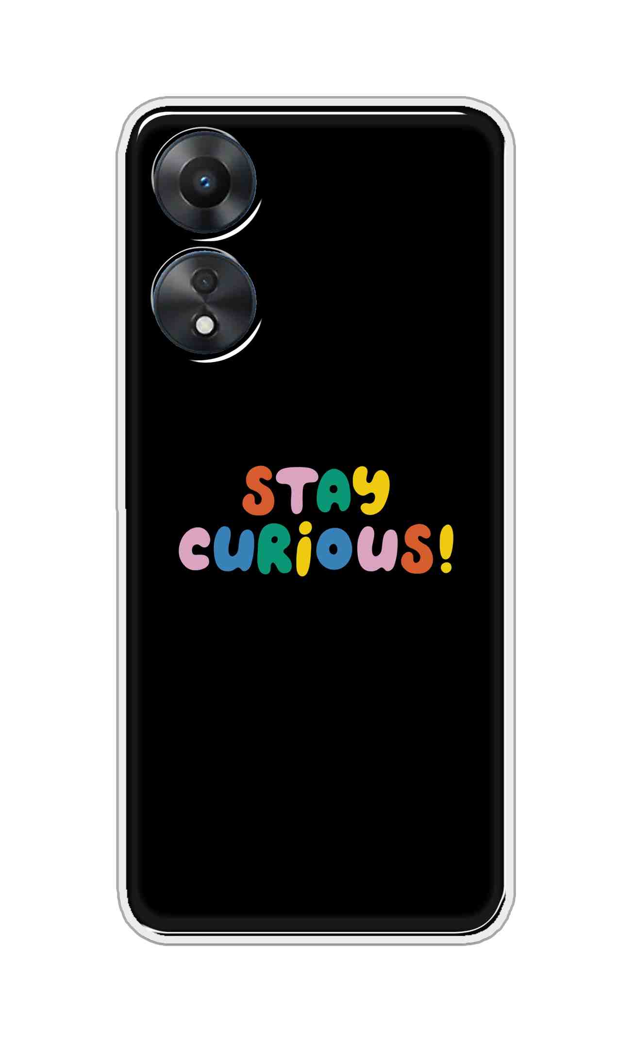 Coberta Back Cover For Oppo A58 5G Back Cover Stylish Case - Stay Curious in Black Design D16515
