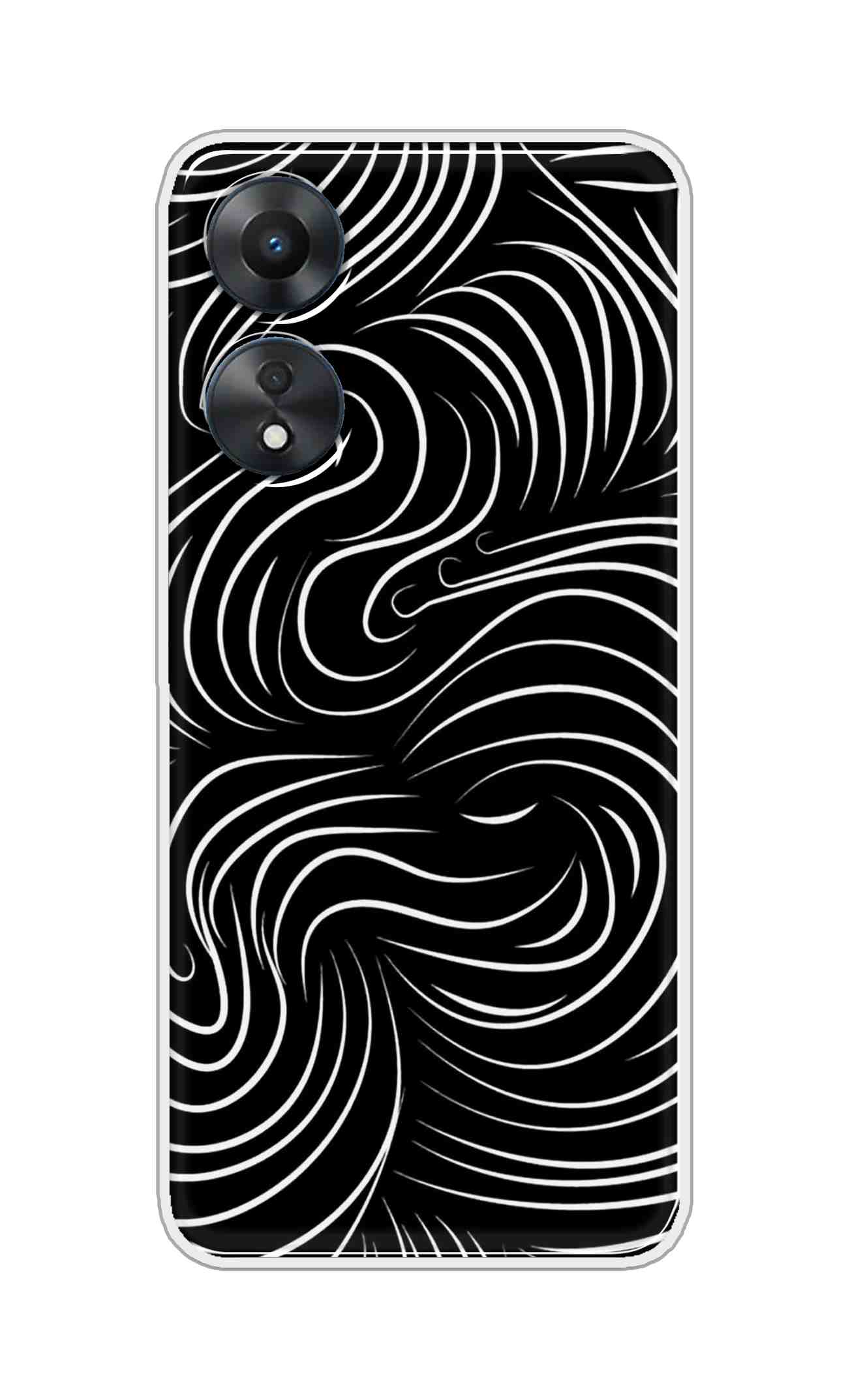 Coberta Back Cover For Oppo A58 5G Back Cover Stylish Case - White Curves Design D16552