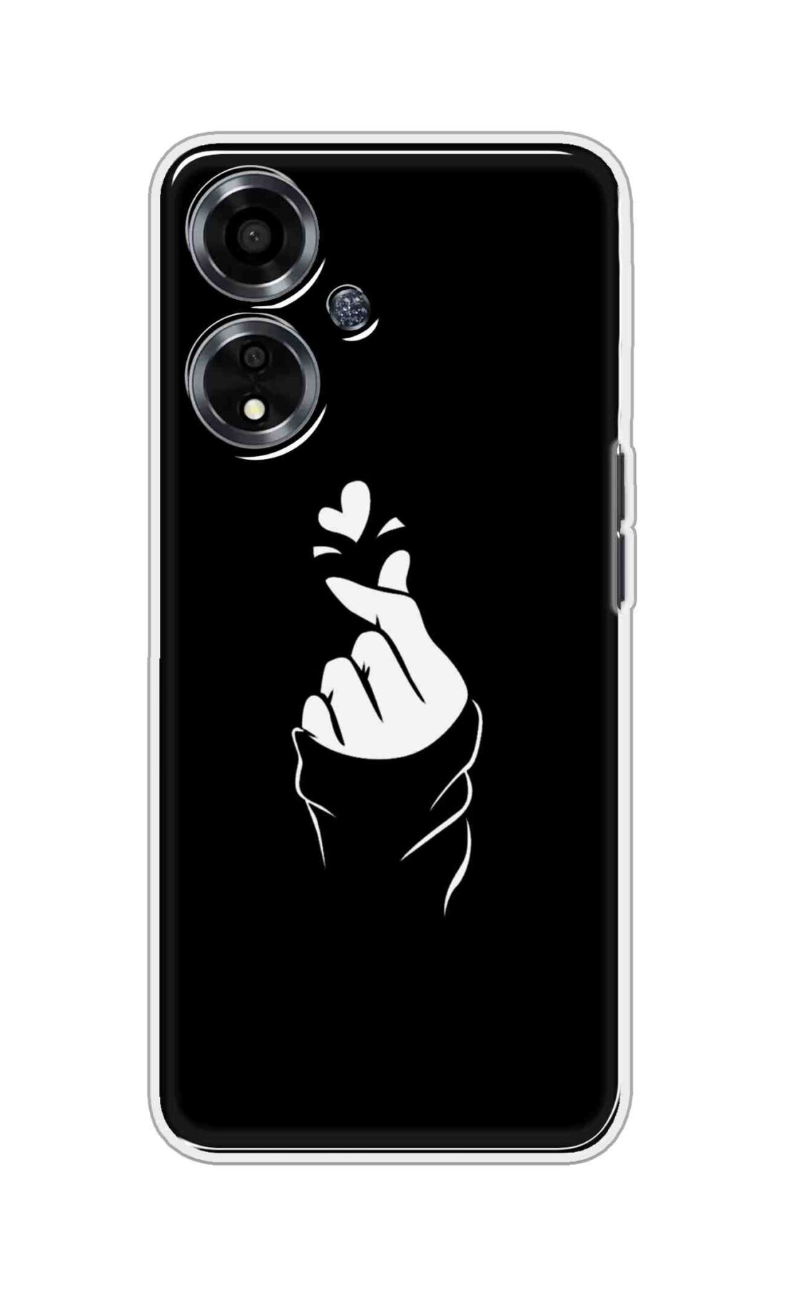 Coberta Back Cover For Oppo A59 5G Back Cover Stylish Case - Black Korean Heart Design D11802