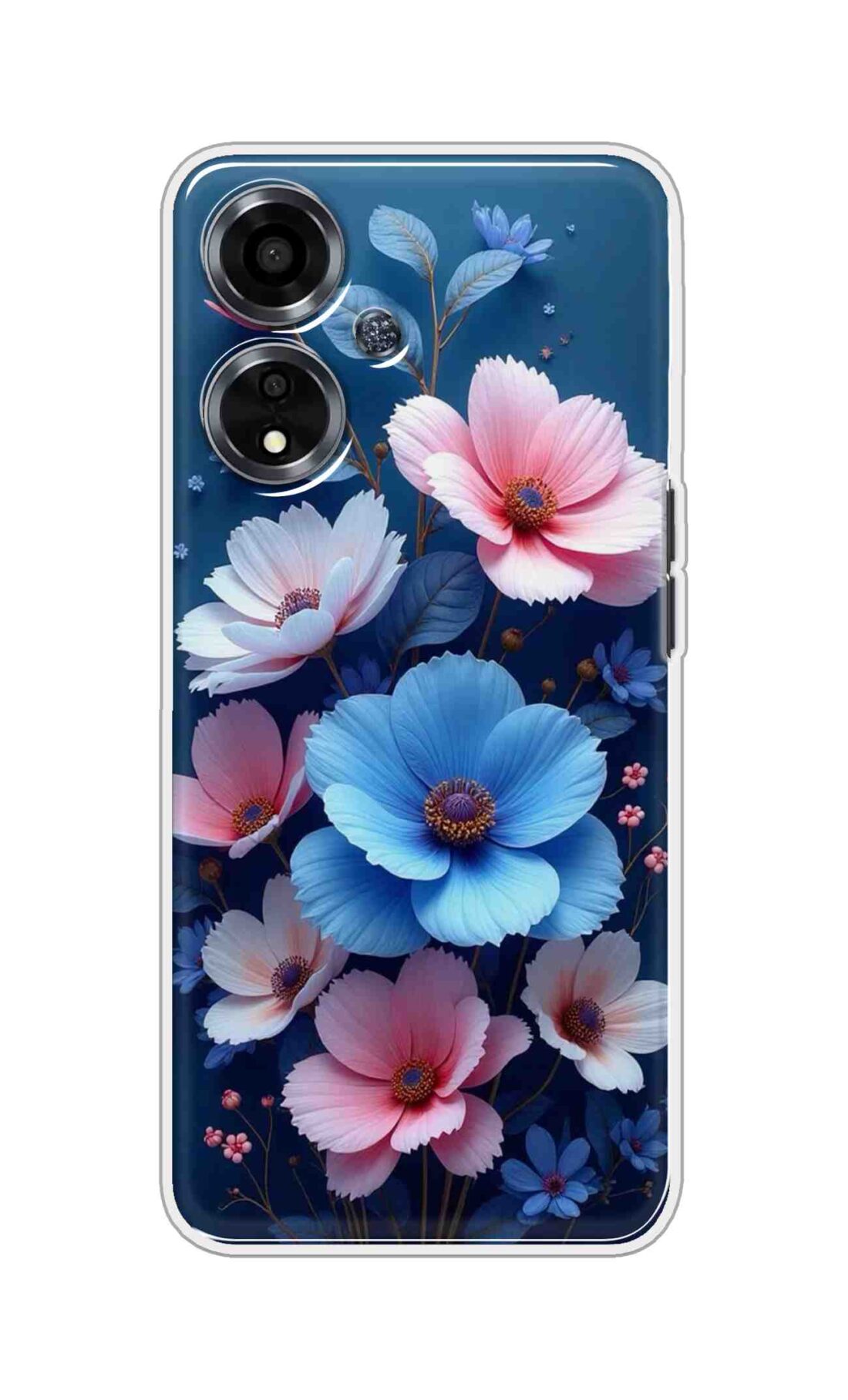 Coberta Back Cover For Oppo A59 5G Back Cover Stylish Case - Blue and Pink Flowers Design D16512