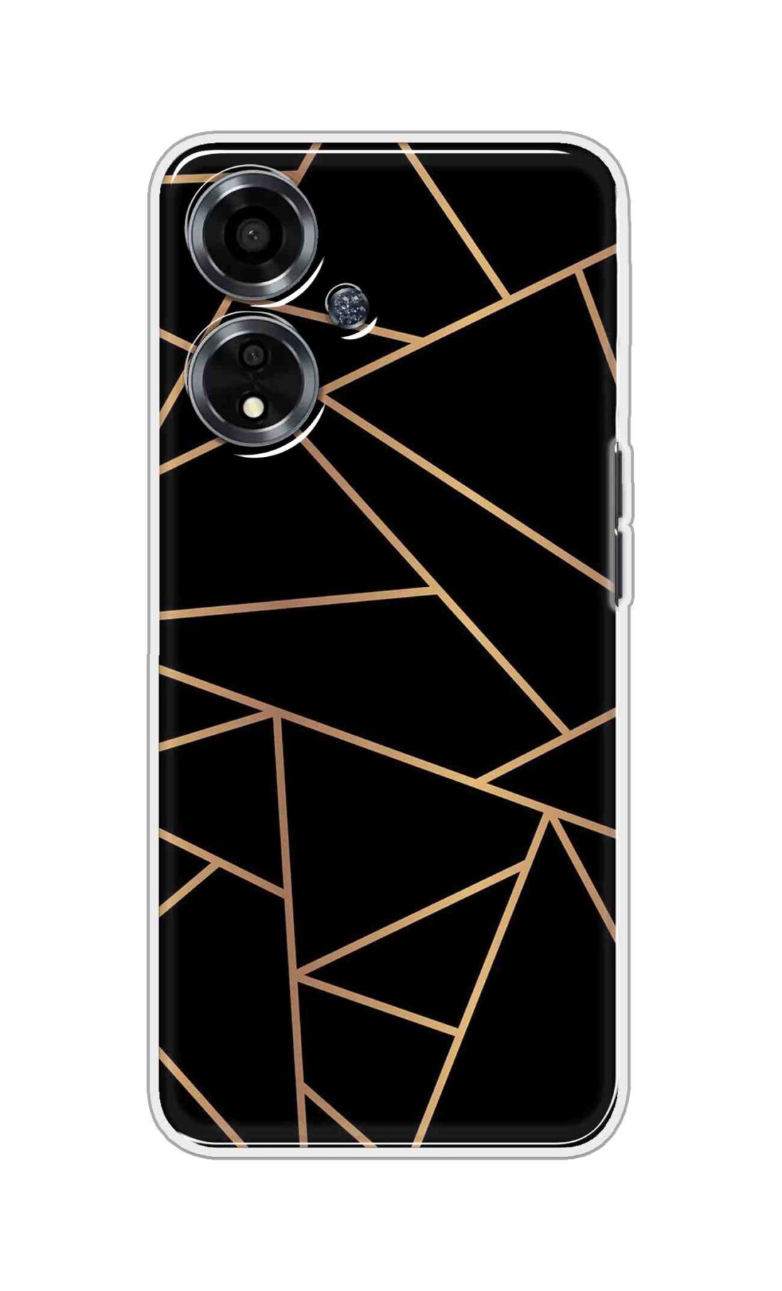Coberta Back Cover For Oppo A59 5G Back Cover Stylish Case - Golden Zig Zag Pattern in Black Design D16519