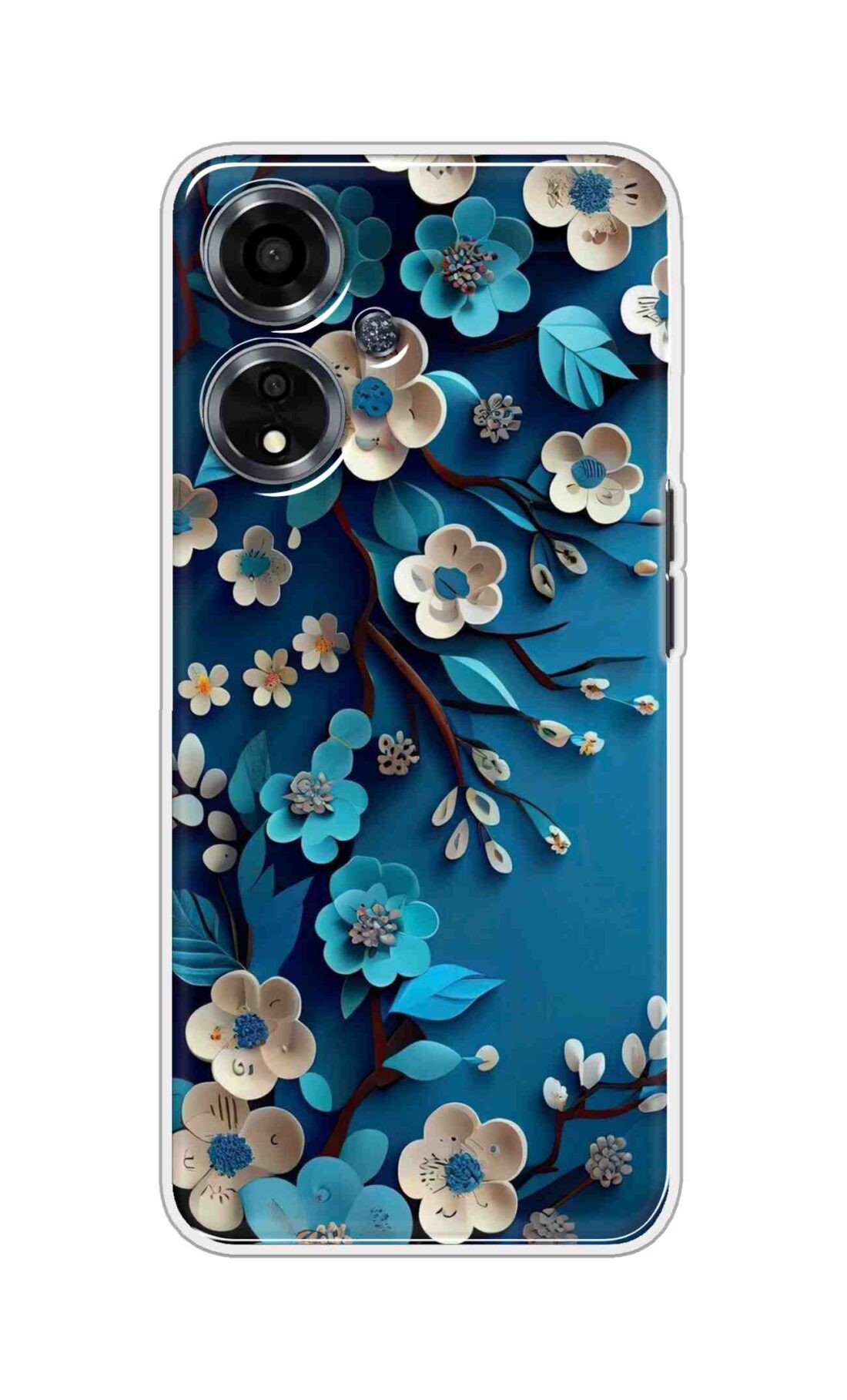 Coberta Back Cover For Oppo A59 5G Back Cover Stylish Case - Blue and White Flowers Design D16551