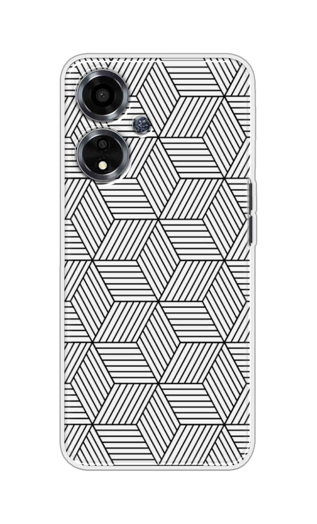 Coberta Back Cover For Oppo A59 5G Back Cover Stylish Case - White and Black Zig Zag Design D16586