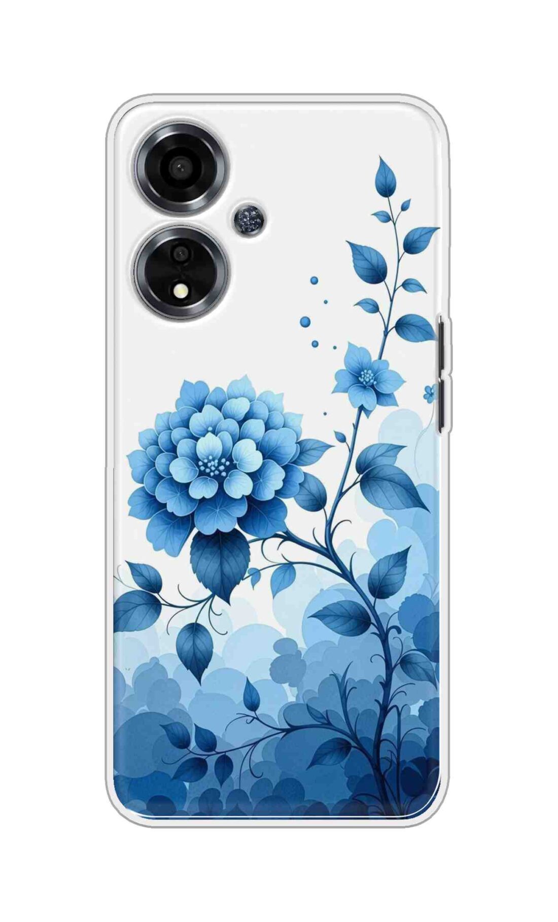 Coberta Back Cover For Oppo A59 5G Back Cover Stylish Case - Blue Flowers in White Design D16644