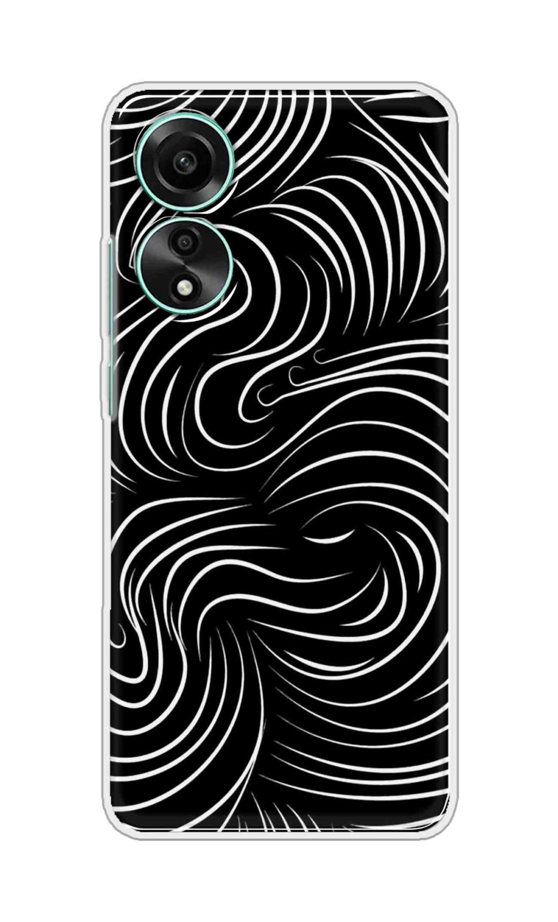 Coberta Back Cover For Oppo A78 4G Back Cover Stylish Case - White Curves Design D16552