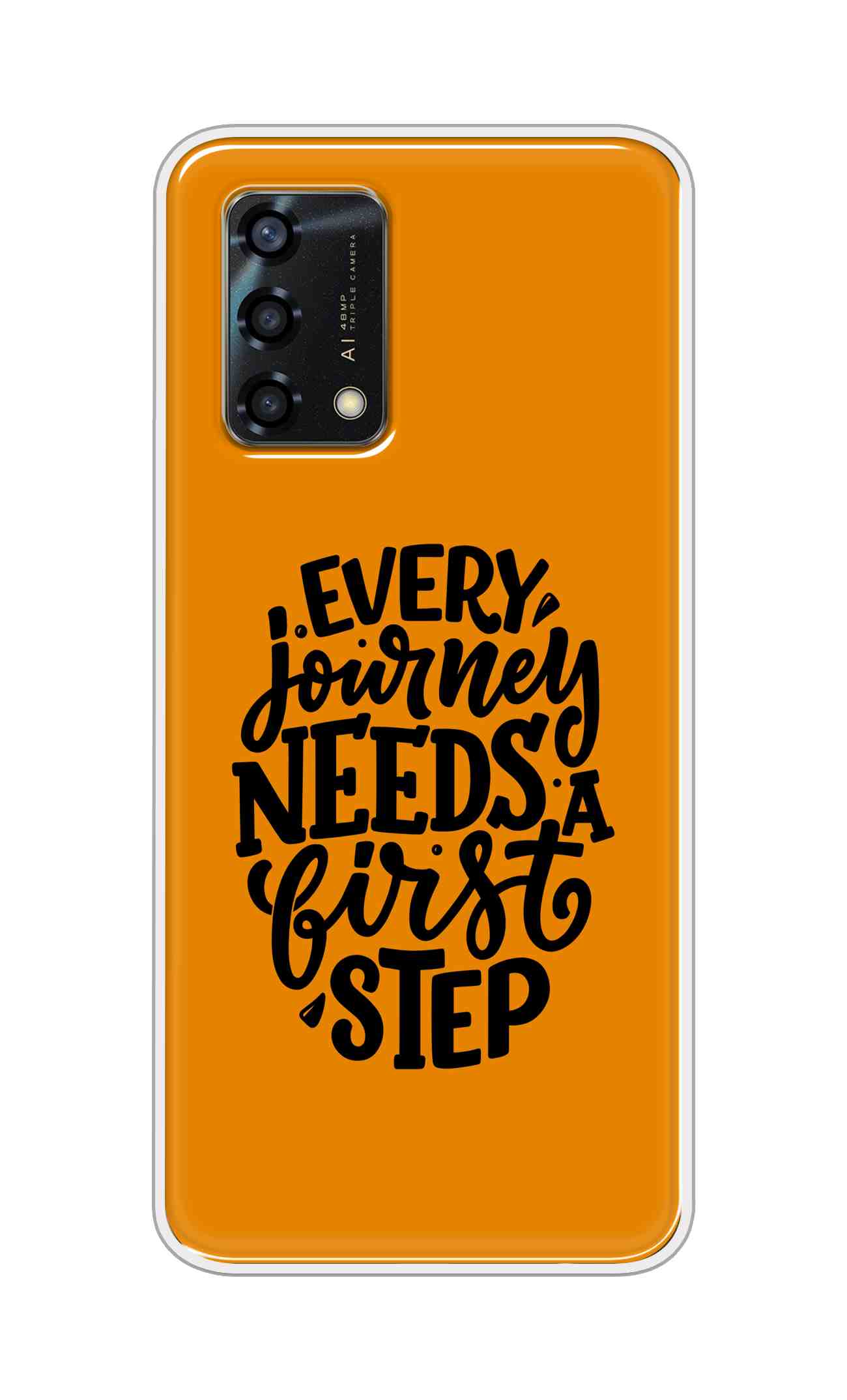 Coberta Back Cover For Oppo F19s Back Cover Stylish Case - Every Journey Needs a First Step in Orange Design D16503