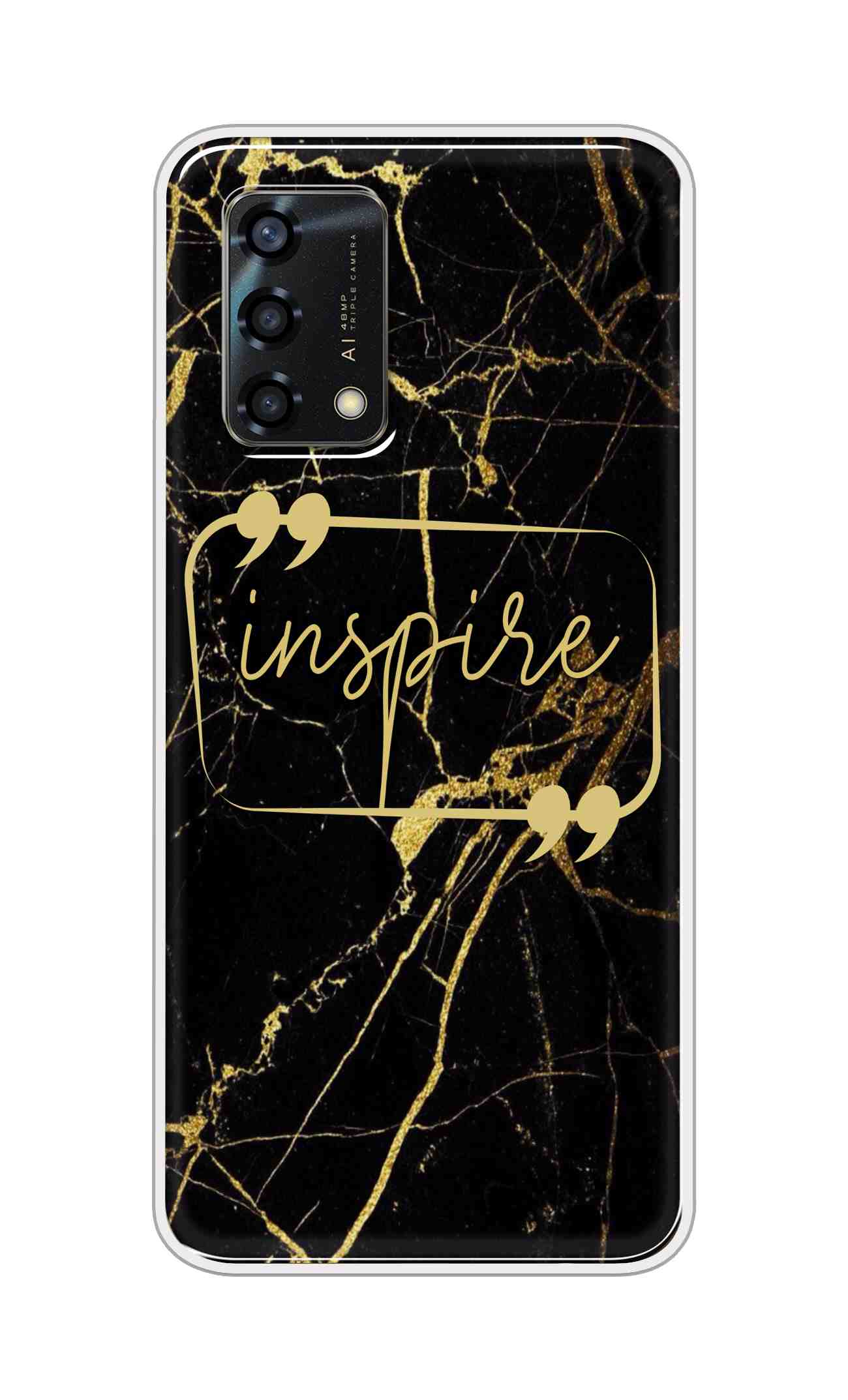 Coberta Back Cover For Oppo F19s Back Cover Stylish Case - Inspire in Golden Marble Design D16509