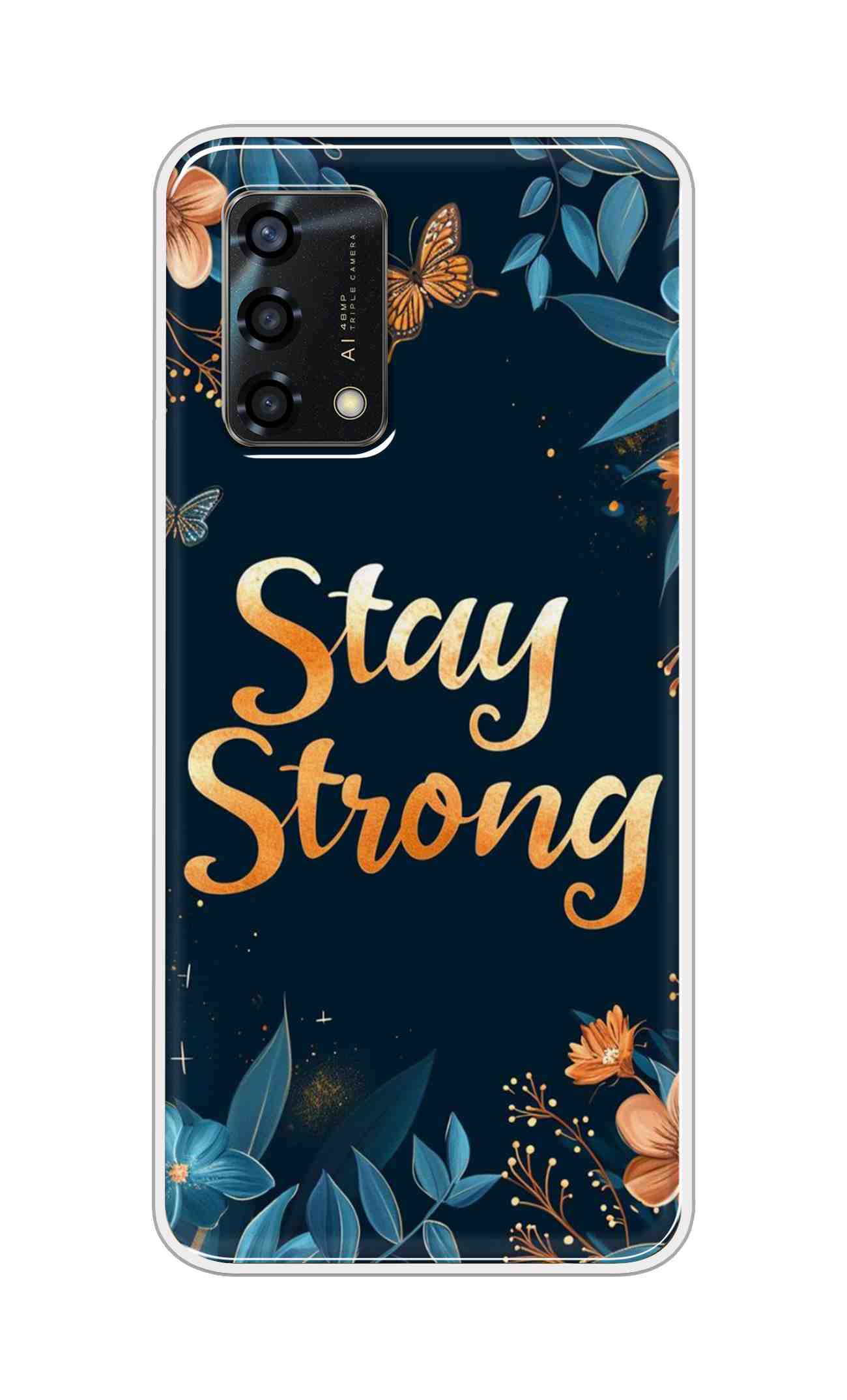 Coberta Back Cover For Oppo F19s Back Cover Stylish Case - Stay Strong with Flowers Design D16514