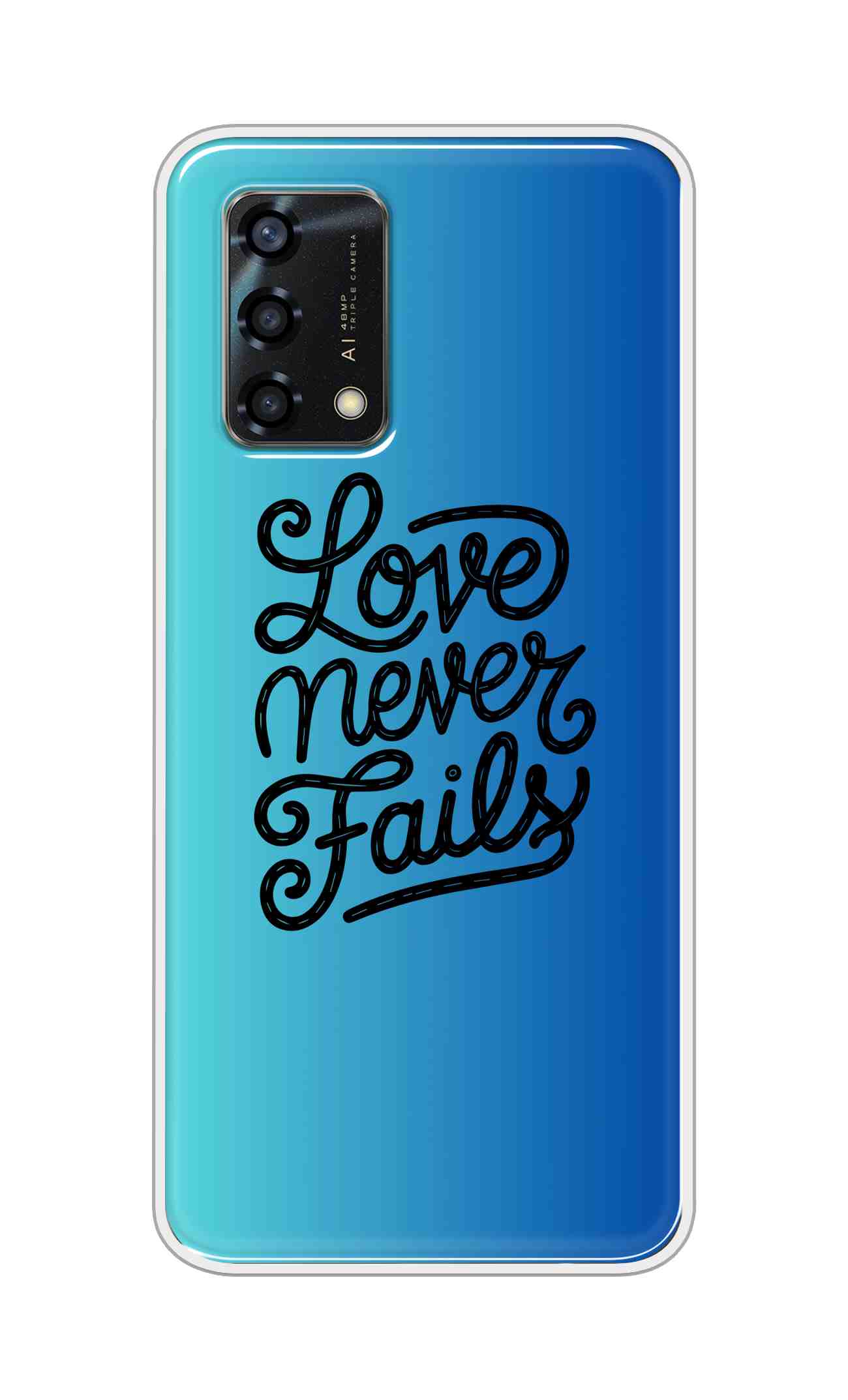 Coberta Back Cover For Oppo F19s Back Cover Stylish Case - Love Never Fails in Blue Design D16643