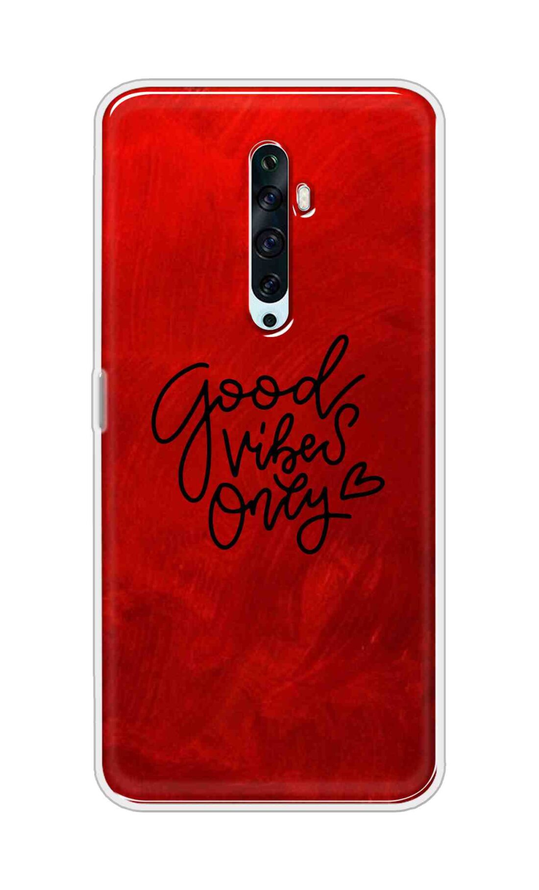 Coberta Back Cover For Oppo Reno 2F Back Cover Stylish Case - Good Vibes Only in Red Design D16507
