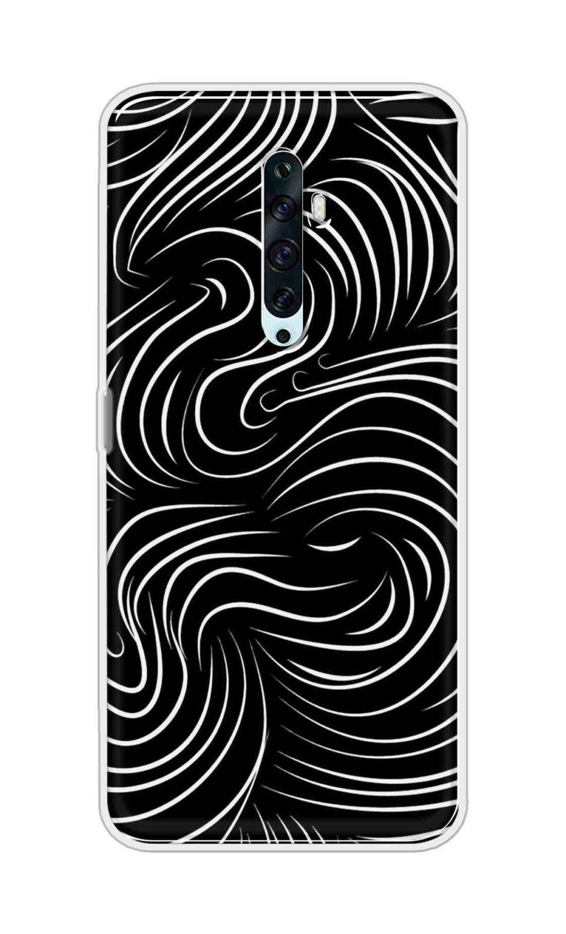 Coberta Back Cover For Oppo Reno 2F Back Cover Stylish Case - White Curves Design D16552