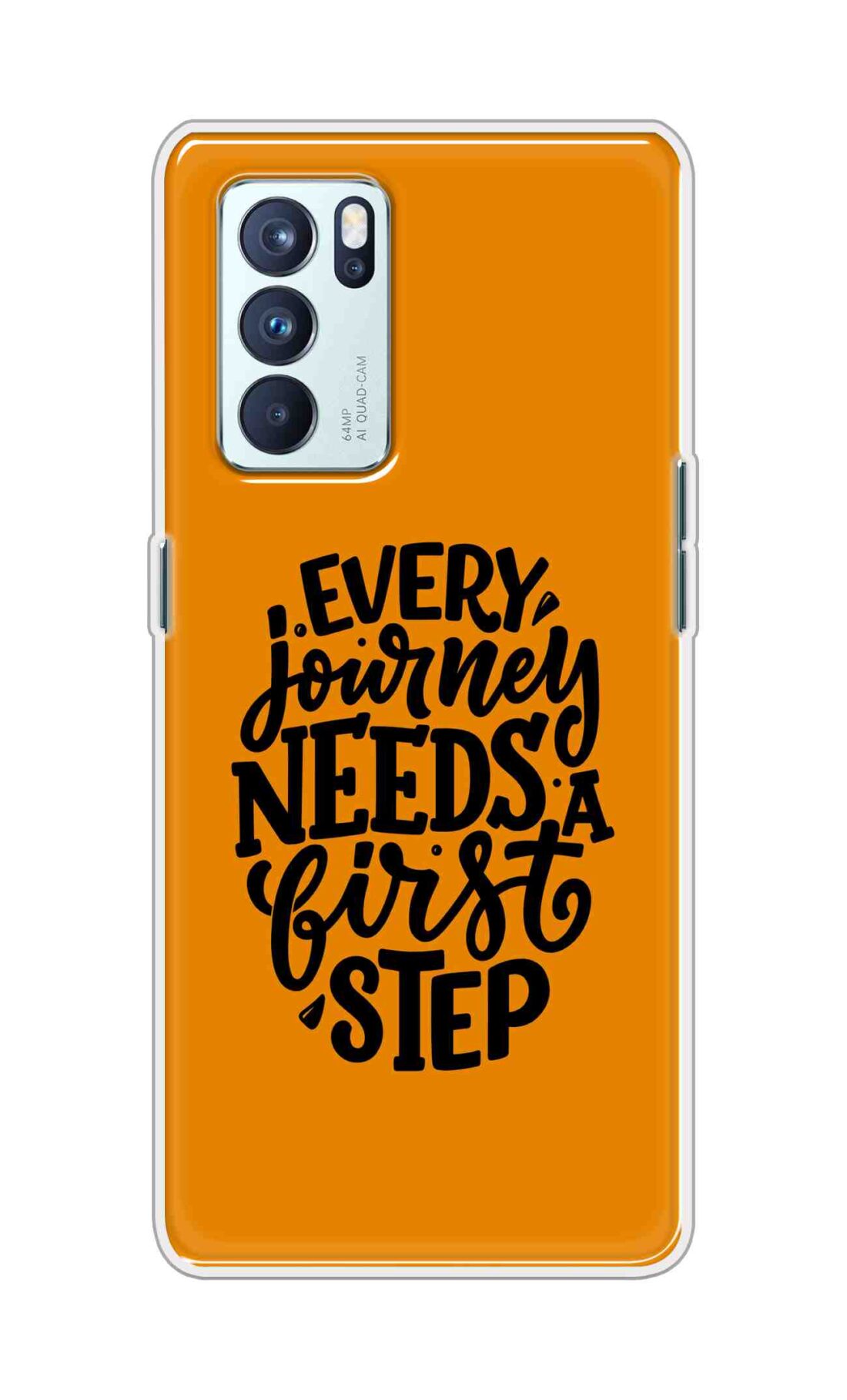 Coberta Back Cover For Oppo Reno 6 Pro 5G Back Cover Stylish Case - Every Journey Needs a First Step in Orange Design D16503