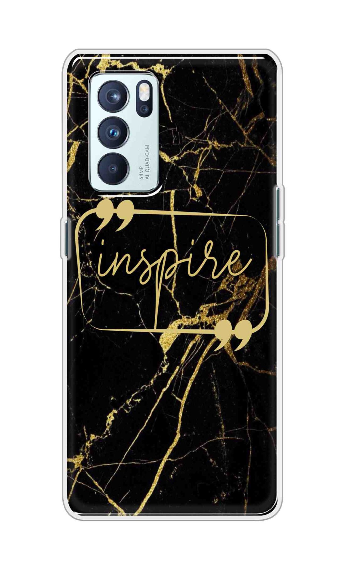 Coberta Back Cover For Oppo Reno 6 Pro 5G Back Cover Stylish Case - Inspire in Golden Marble Design D16509