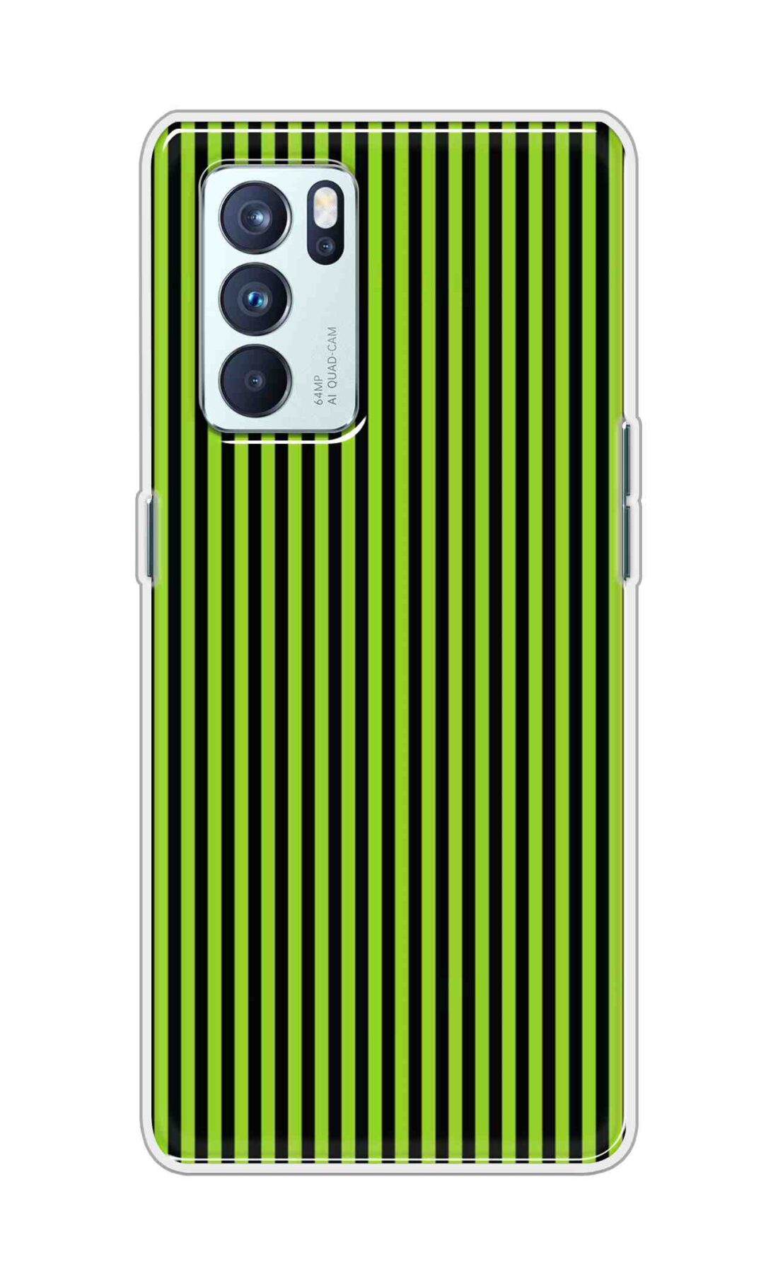 Coberta Back Cover For Oppo Reno 6 Pro 5G Back Cover Stylish Case - Green and Black Liner Design D16511