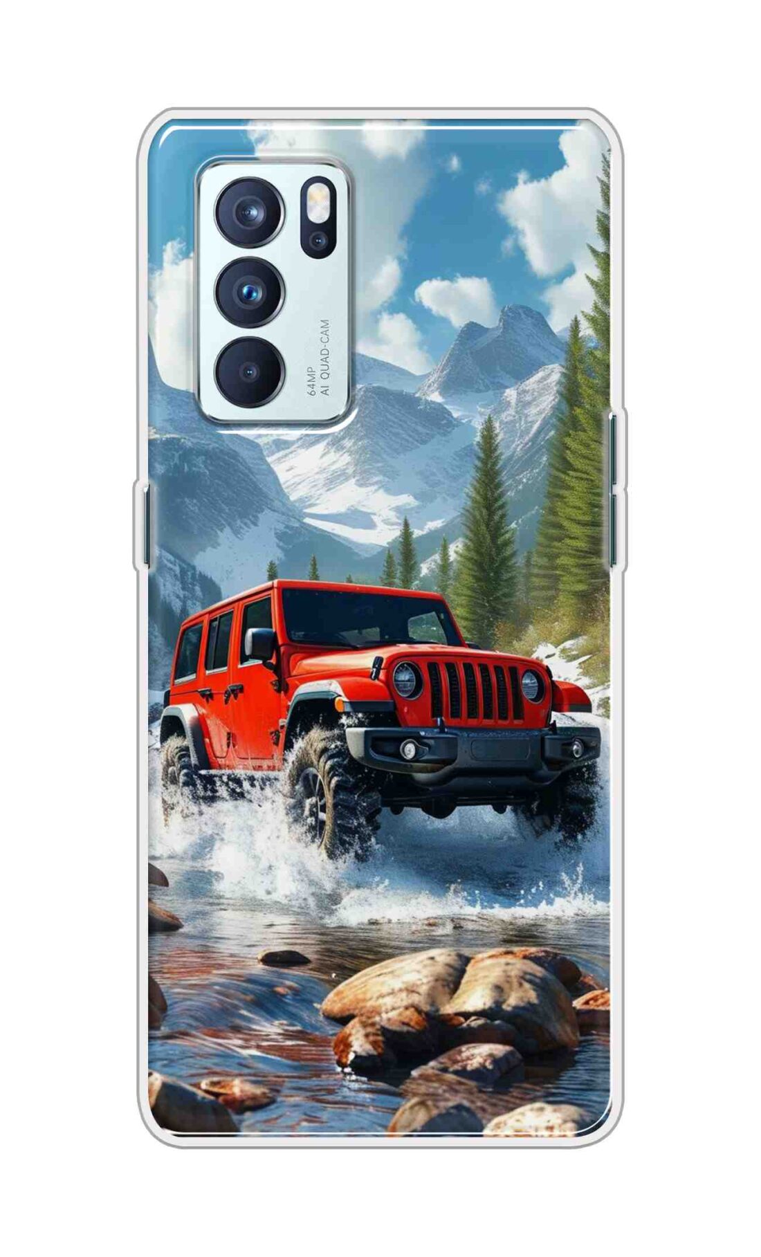 Coberta Back Cover For Oppo Reno 6 Pro 5G Back Cover Stylish Case - Red Car in Nature Design D16513