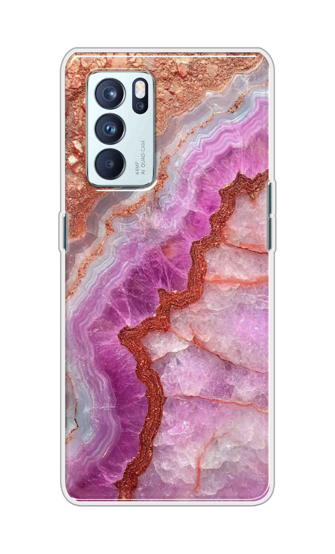 Coberta Back Cover For Oppo Reno 6 Pro 5G Back Cover Stylish Case - Multicolour Marble Design D16532