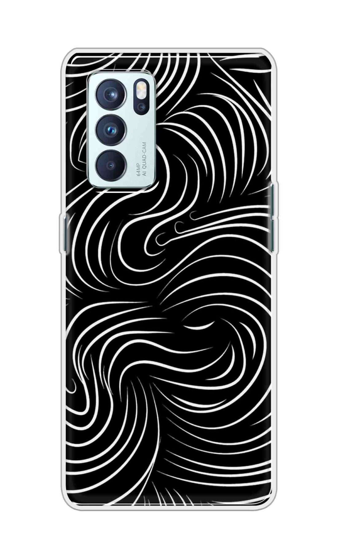 Coberta Back Cover For Oppo Reno 6 Pro 5G Back Cover Stylish Case - White Curves Design D16552