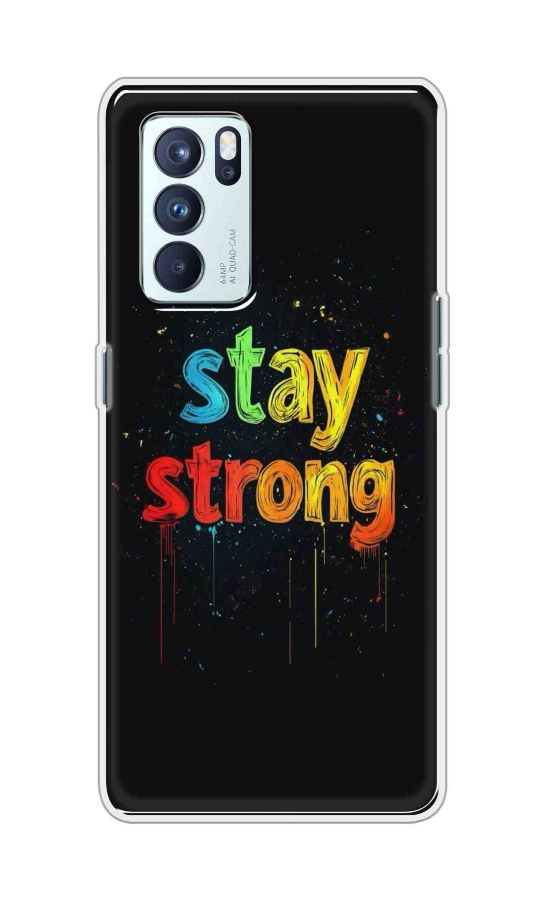 Coberta Back Cover For Oppo Reno 6 Pro 5G Back Cover Stylish Case - Stay Strong in Black Design D16558