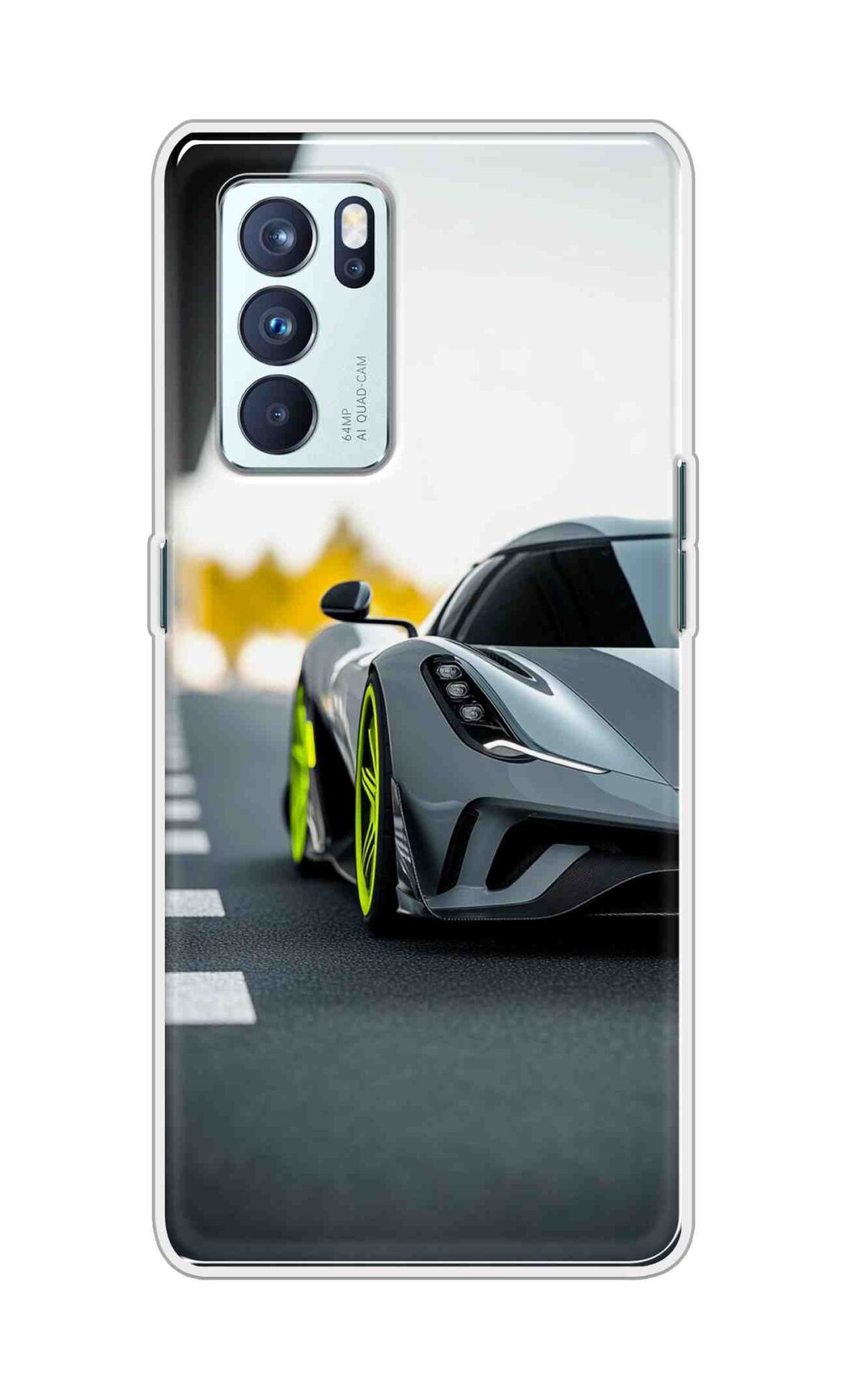 Coberta Back Cover For Oppo Reno 6 Pro 5G Back Cover Stylish Case - Siliver Car Design D16614