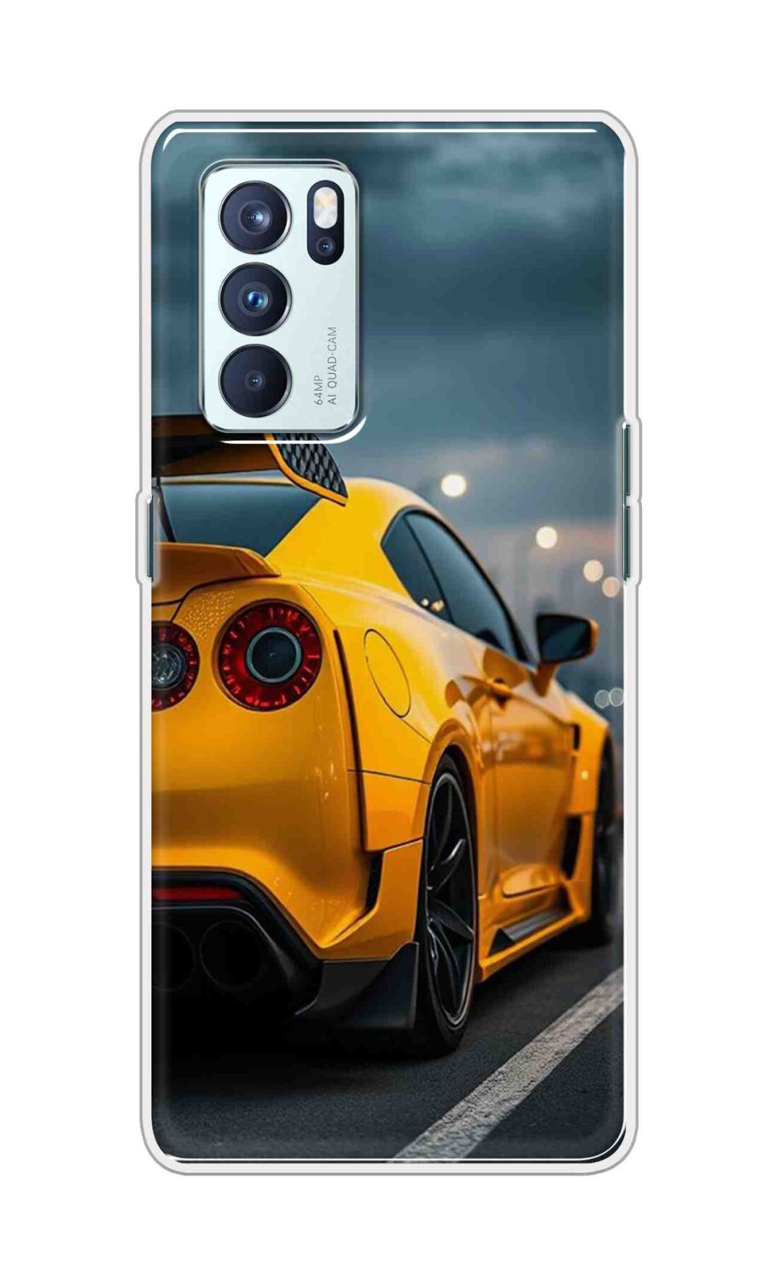 Coberta Back Cover For Oppo Reno 6 Pro 5G Back Cover Stylish Case - Orange Modern Car Design D16626
