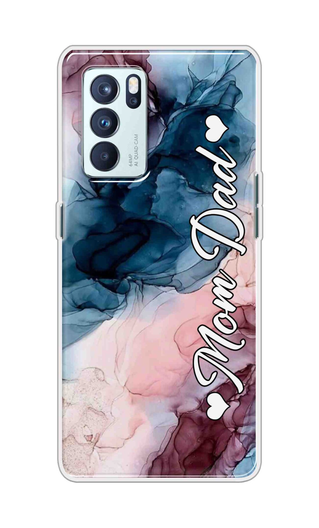 Coberta Back Cover For Oppo Reno 6 Pro 5G Back Cover Stylish Case - Mom and Dad on Colourful Marble D16654
