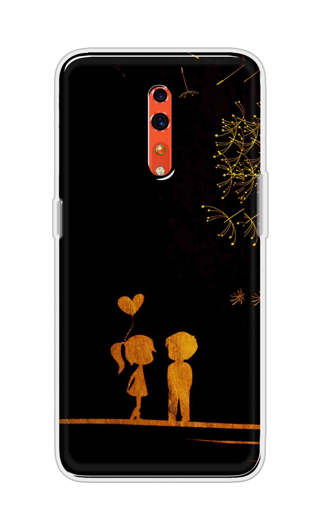 Coberta Back Cover For Oppo Reno Z Back Cover Stylish Case - Girl and Boy Love in Black Design D11017