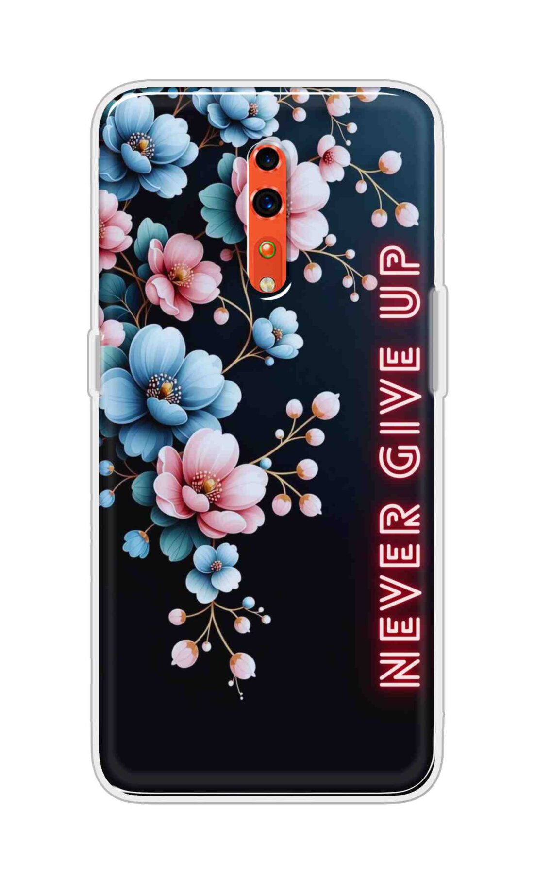 Coberta Back Cover For Oppo Reno Z Back Cover Stylish Case - Never Give Up with Flowers Design D16500