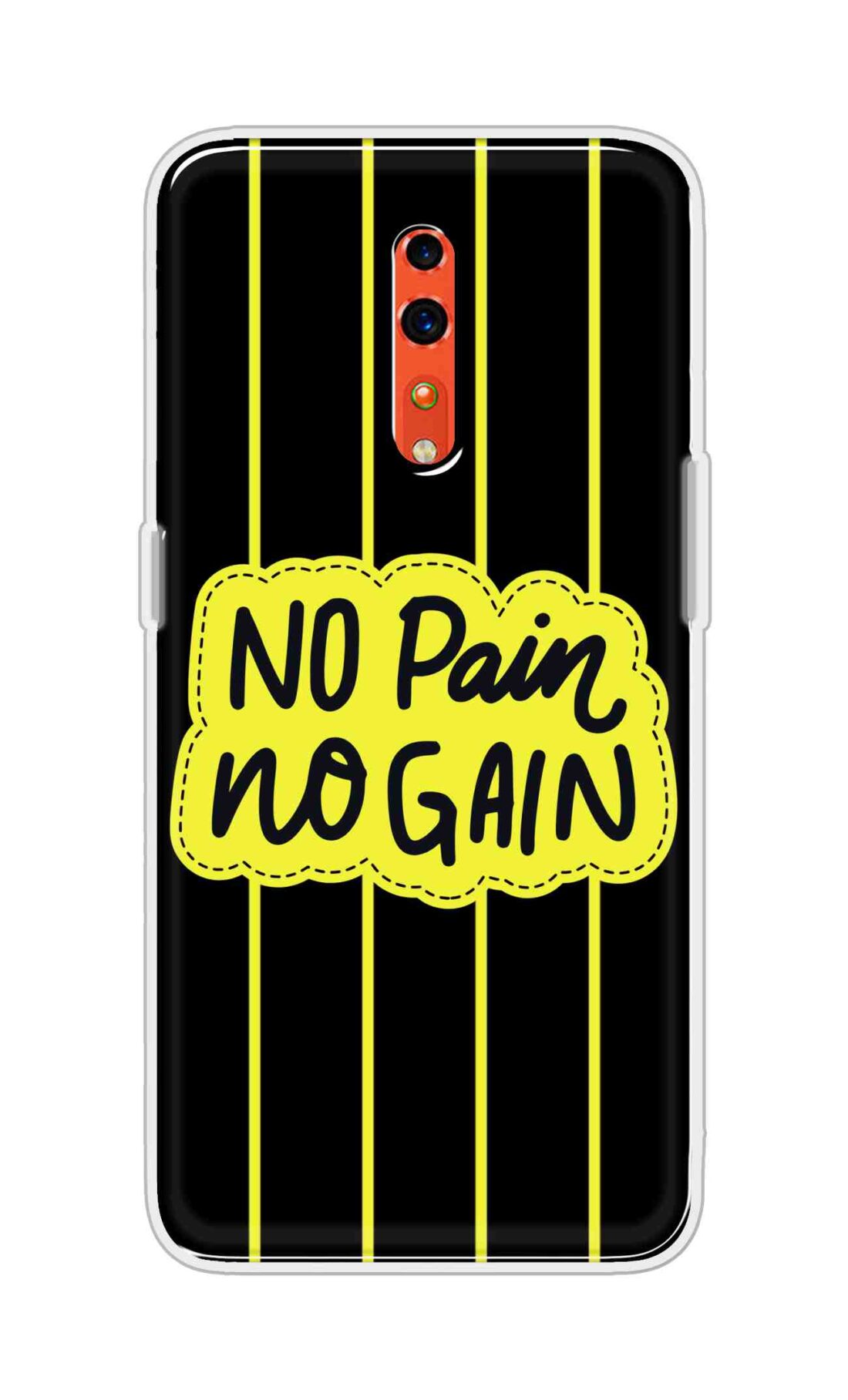 Coberta Back Cover For Oppo Reno Z Back Cover Stylish Case - No Pain No Gain in Yellow Design D16508