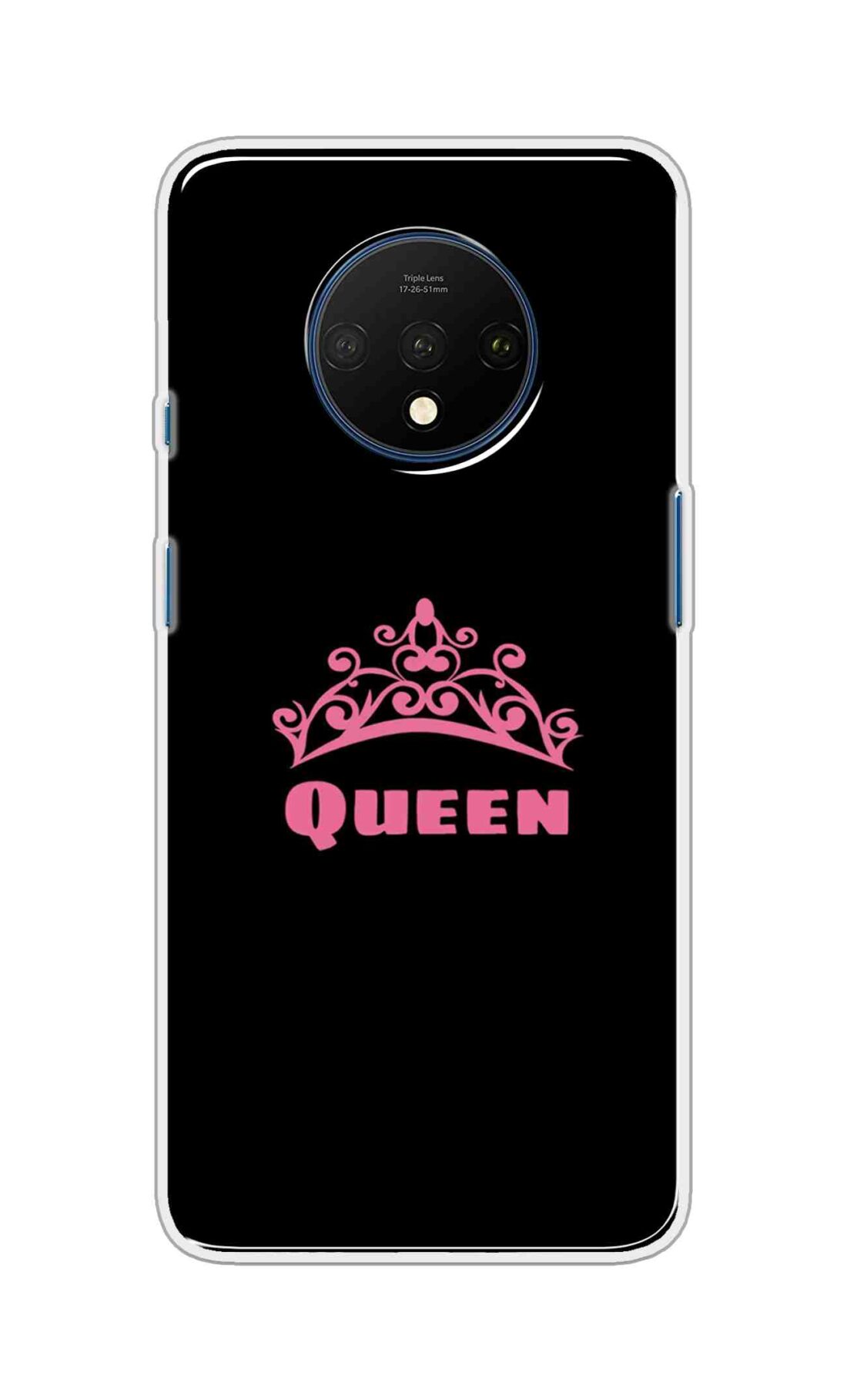 Coberta Back Cover For OnePlus 7T Back Cover Stylish Case - Queen Texts in Black Design D11091
