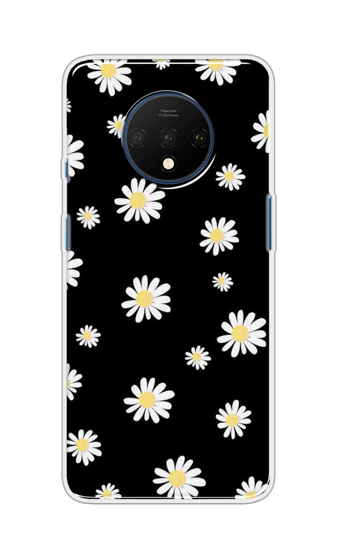 Coberta Back Cover For OnePlus 7T Back Cover Stylish Case - Sun Flowers in Black Design D11094