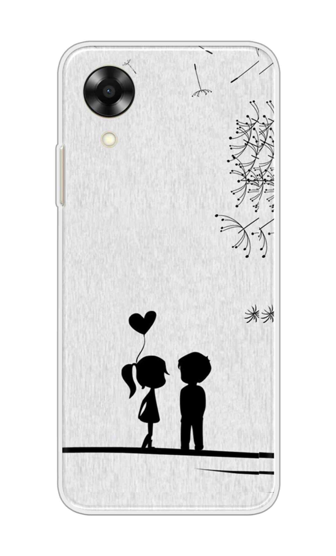 Coberta Back Cover For Oppo A17K Back Cover Stylish Case - Girl and Boy Love in White Design D11018