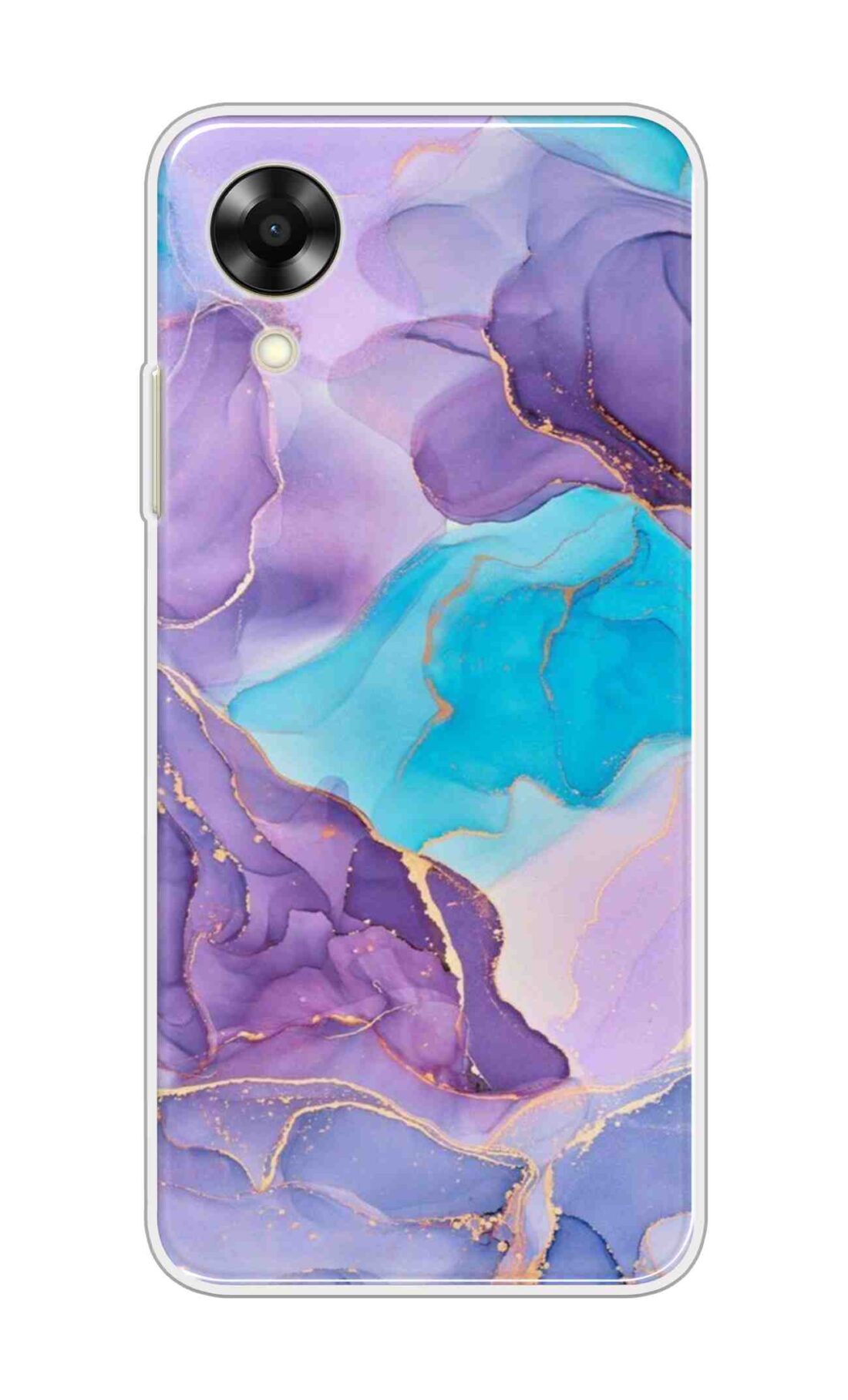 Coberta Back Cover For Oppo A17K Back Cover Stylish Case - Purple and Blue Marble Design D16216