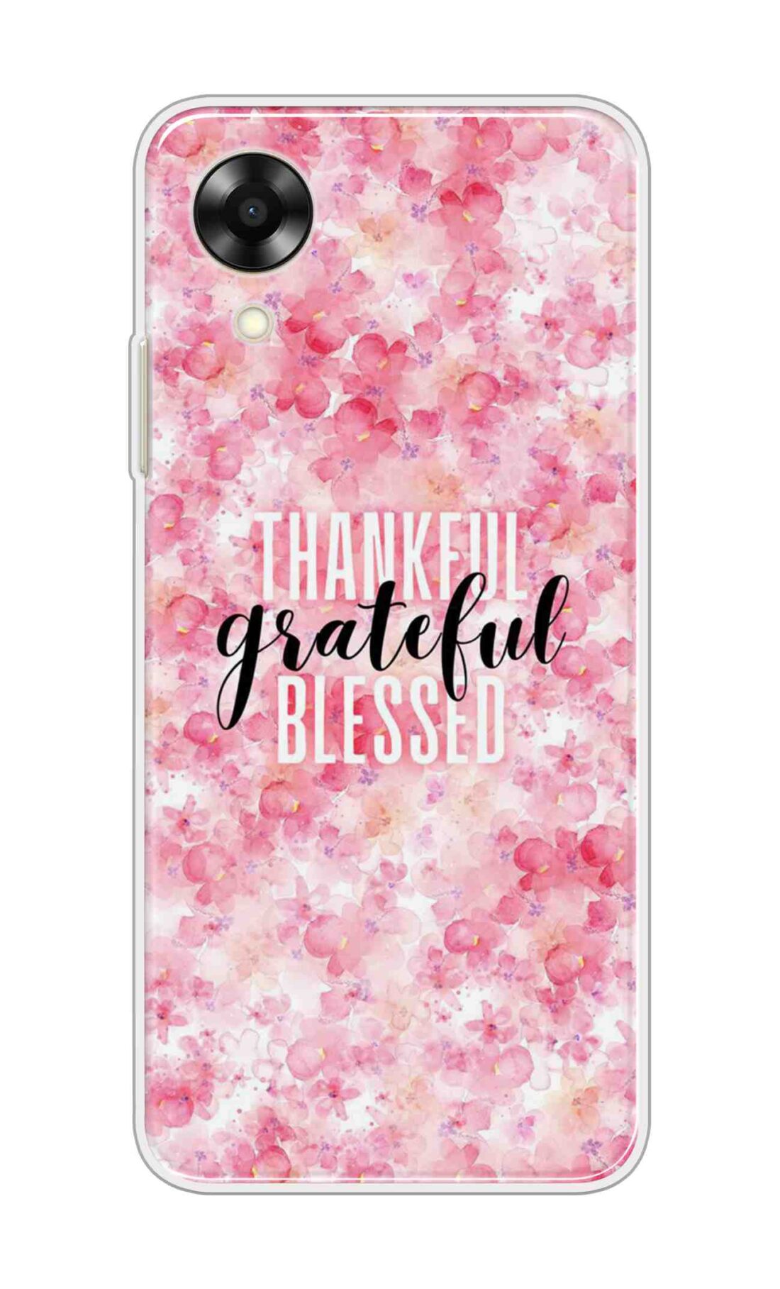 Coberta Back Cover For Oppo A17K Back Cover Stylish Case - Thankful Grateful Blessed Text Design D16225