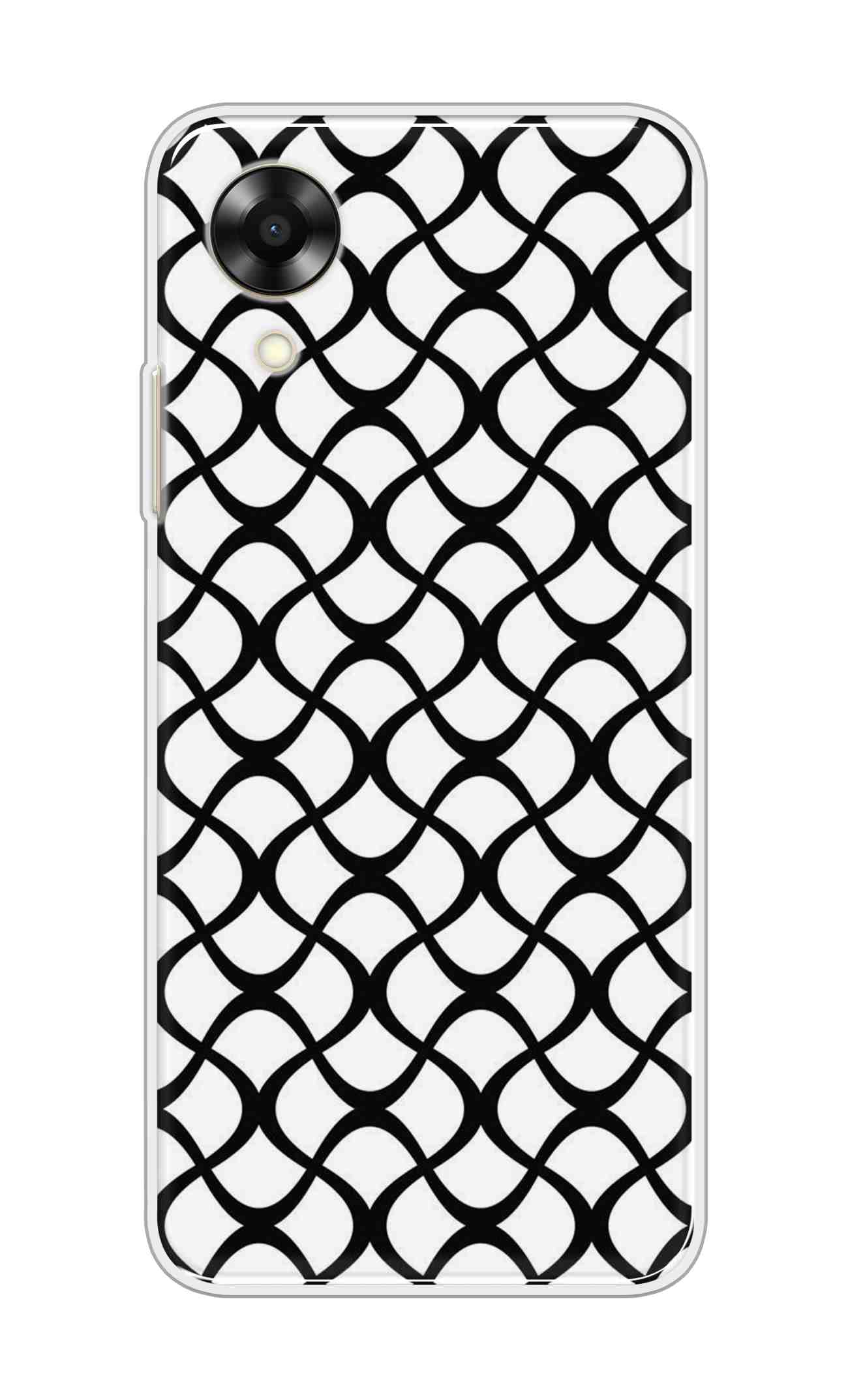 Coberta Back Cover For Oppo A17K Back Cover Stylish Case - Black Zig Zag Design D16590