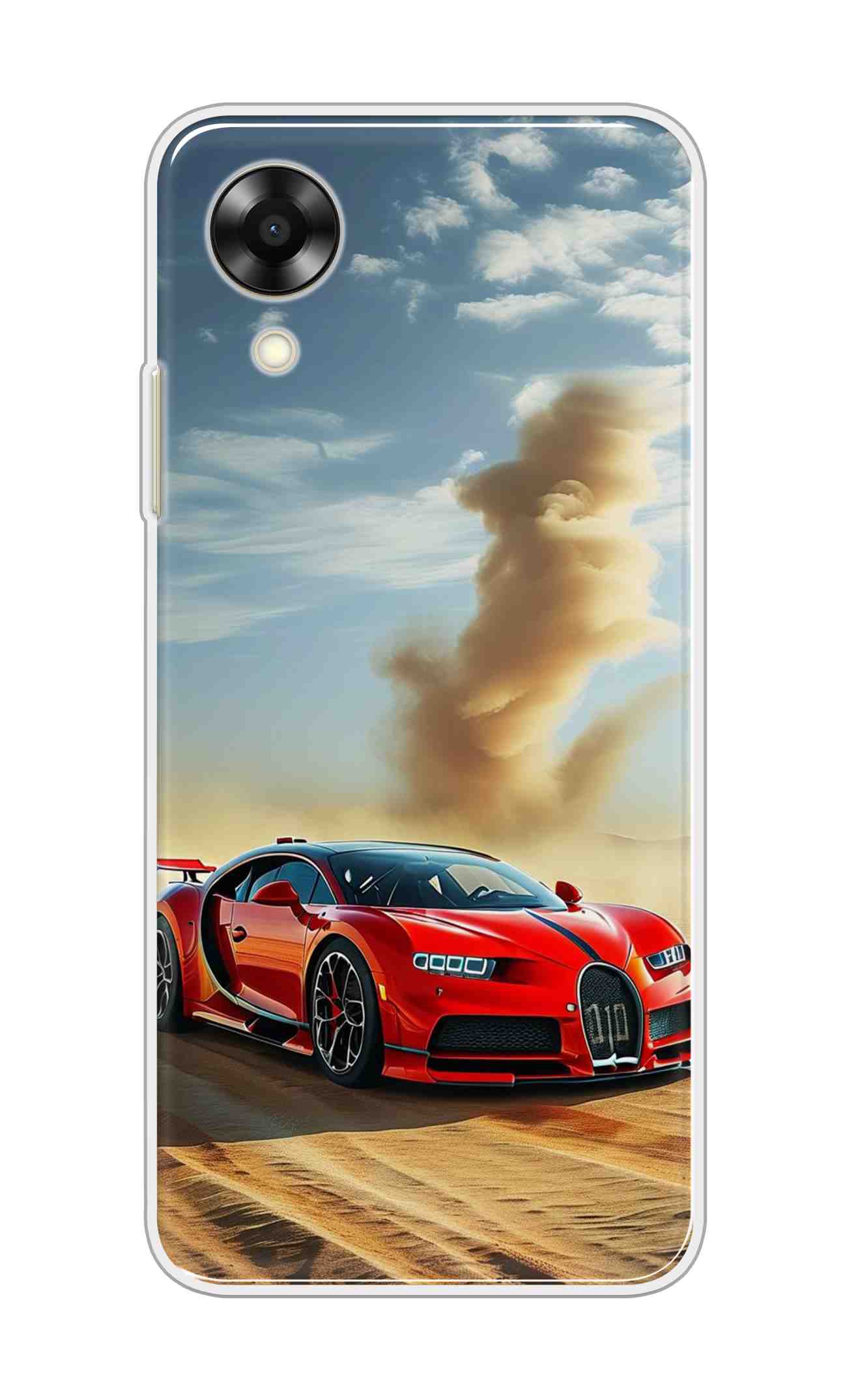 Coberta Back Cover For Oppo A17K Back Cover Stylish Case - Red Modified Car on Sand Design D16634