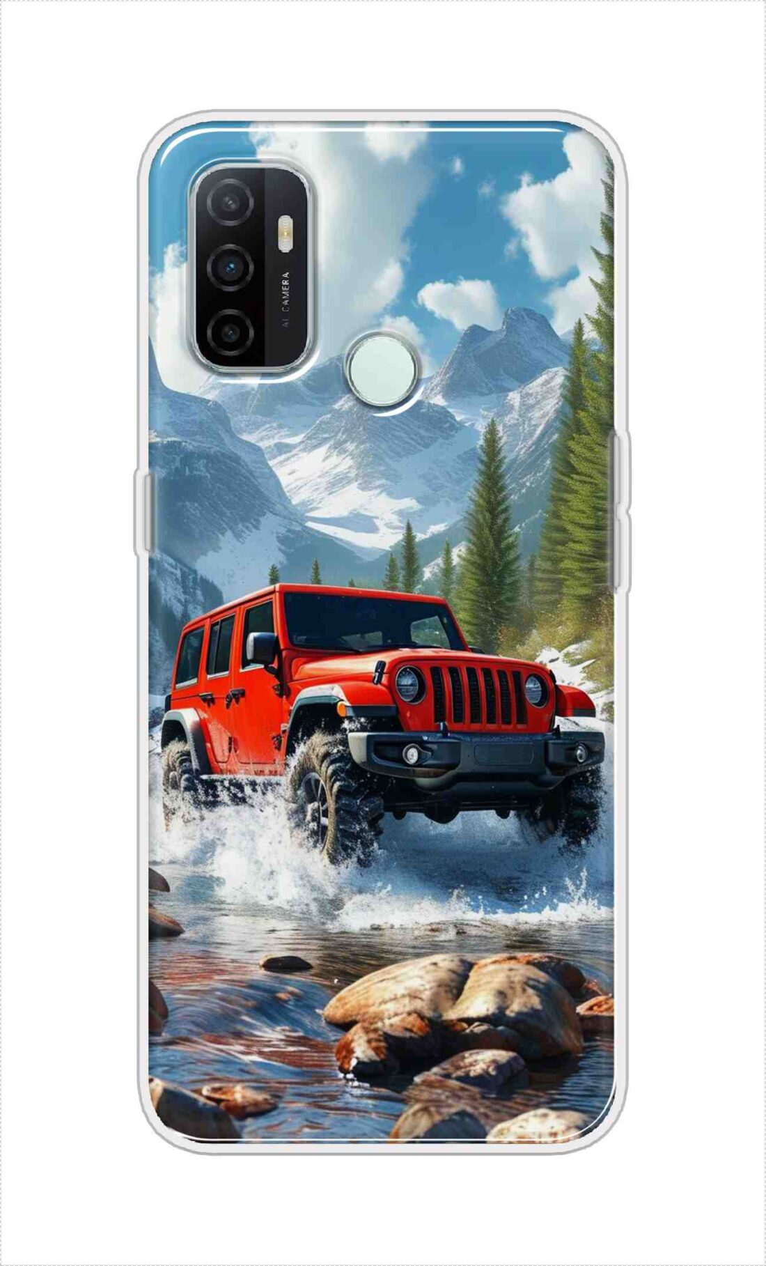 Coberta Back Cover For Oppo A33 (2020) Back Cover Stylish Case - Red Car in Nature Design D16513