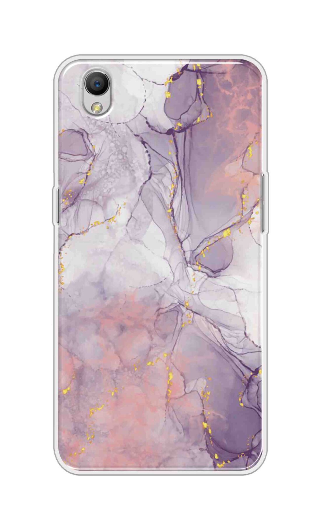 Coberta Back Cover For Oppo A37F Back Cover Stylish Case - Light Marble with Golden Design D16162