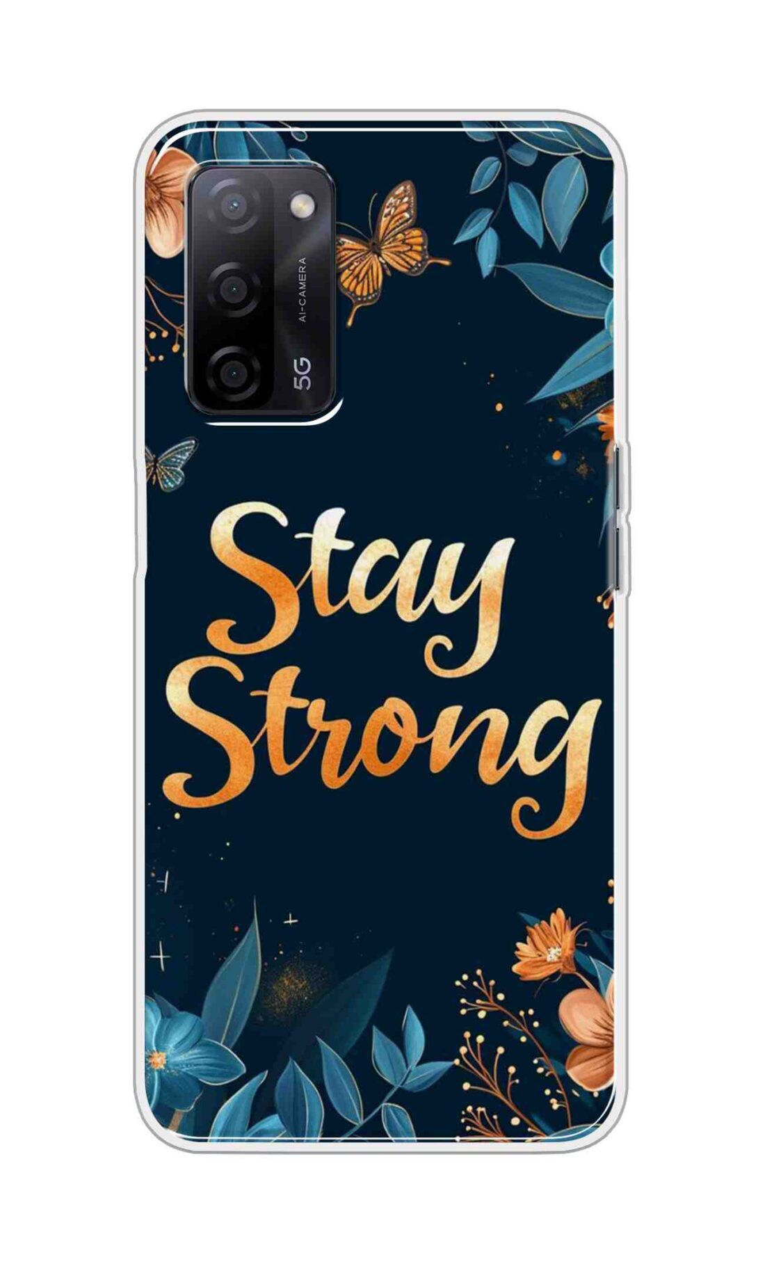 Coberta Back Cover For Oppo A53s 5G Back Cover Stylish Case - Stay Strong with Flowers Design D16514