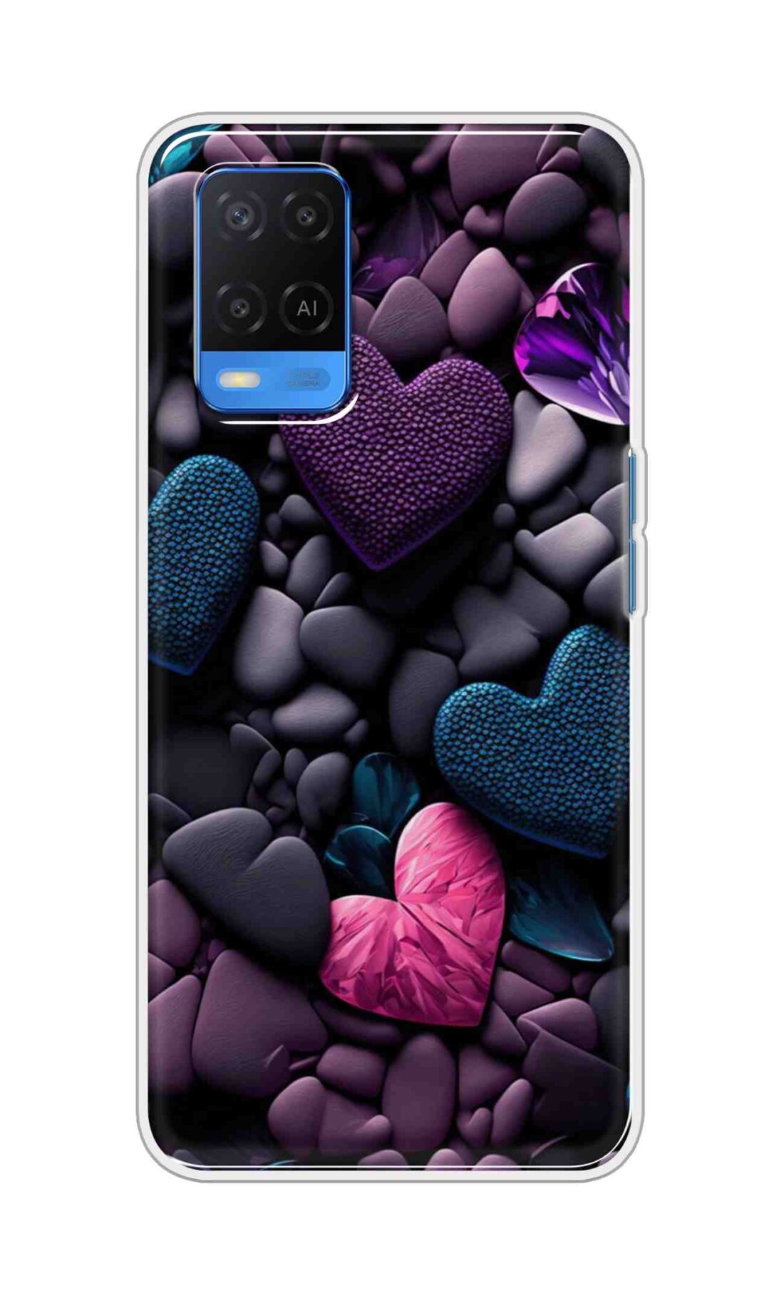 Coberta Back Cover For Oppo A54 Back Cover Stylish Case - Purple Hearts Design D16005