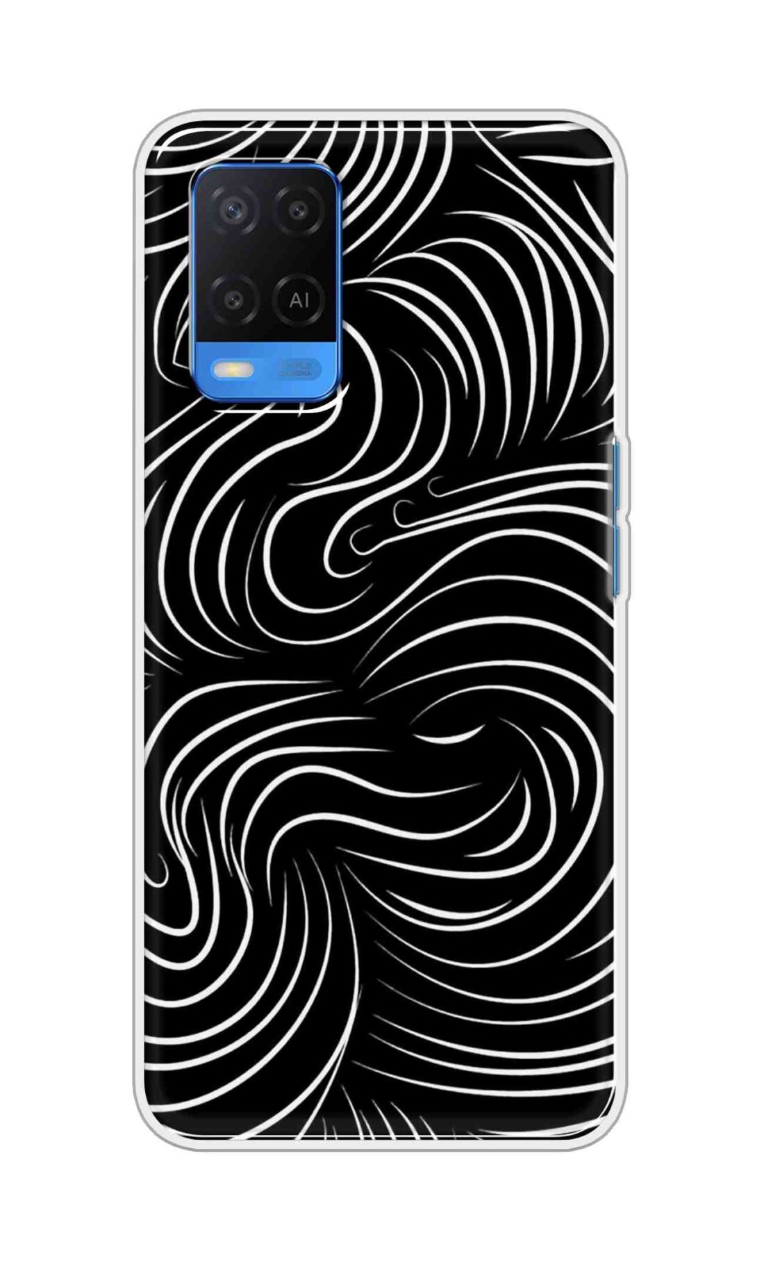 Coberta Back Cover For Oppo A54 Back Cover Stylish Case - White Curves Design D16552