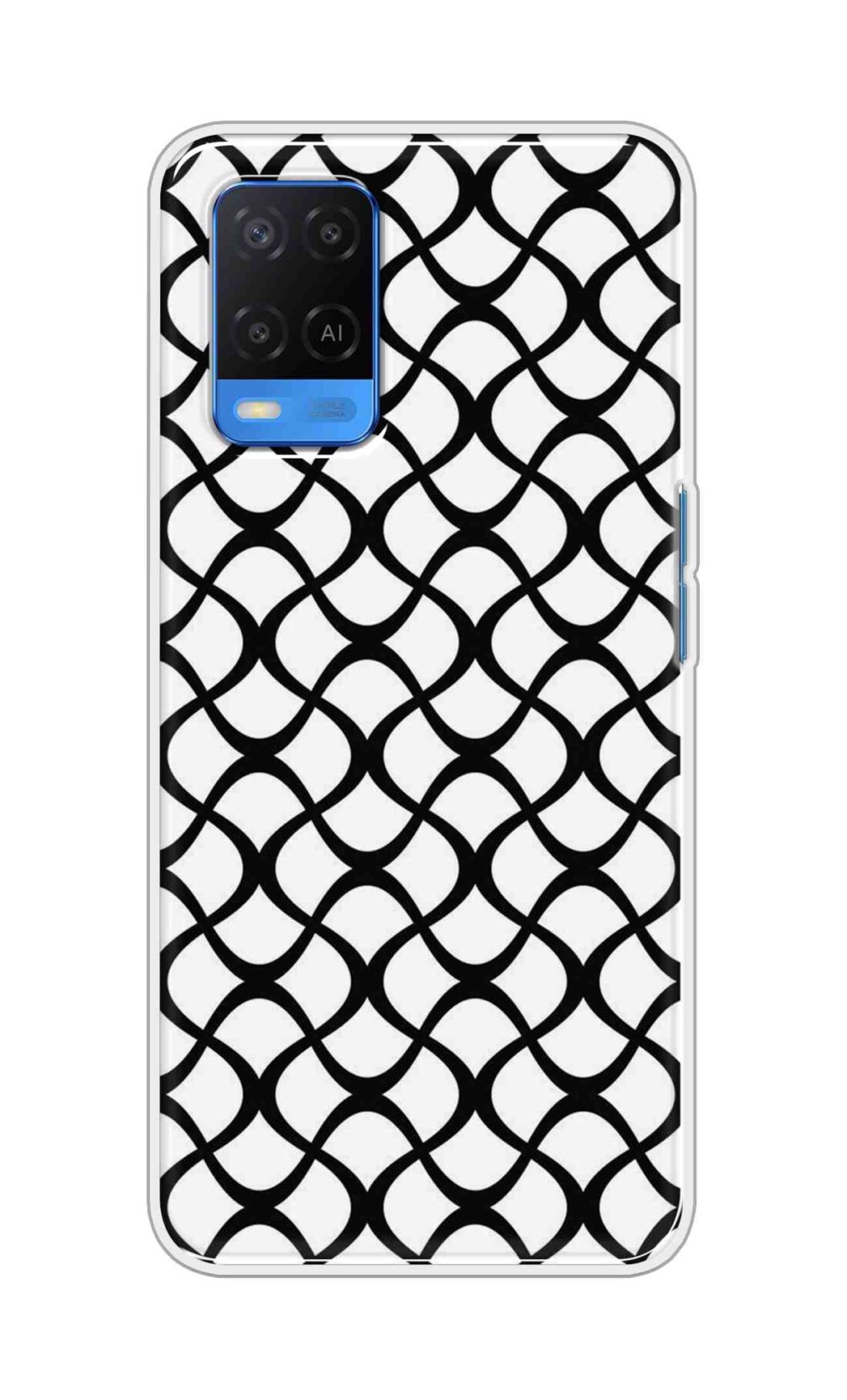 Coberta Back Cover For Oppo A54 Back Cover Stylish Case - Black Zig Zag Design D16590