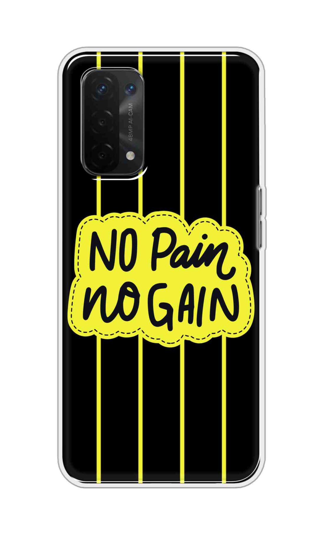 Coberta Back Cover For Oppo A54 5G Back Cover Stylish Case - No Pain No Gain in Yellow Design D16508