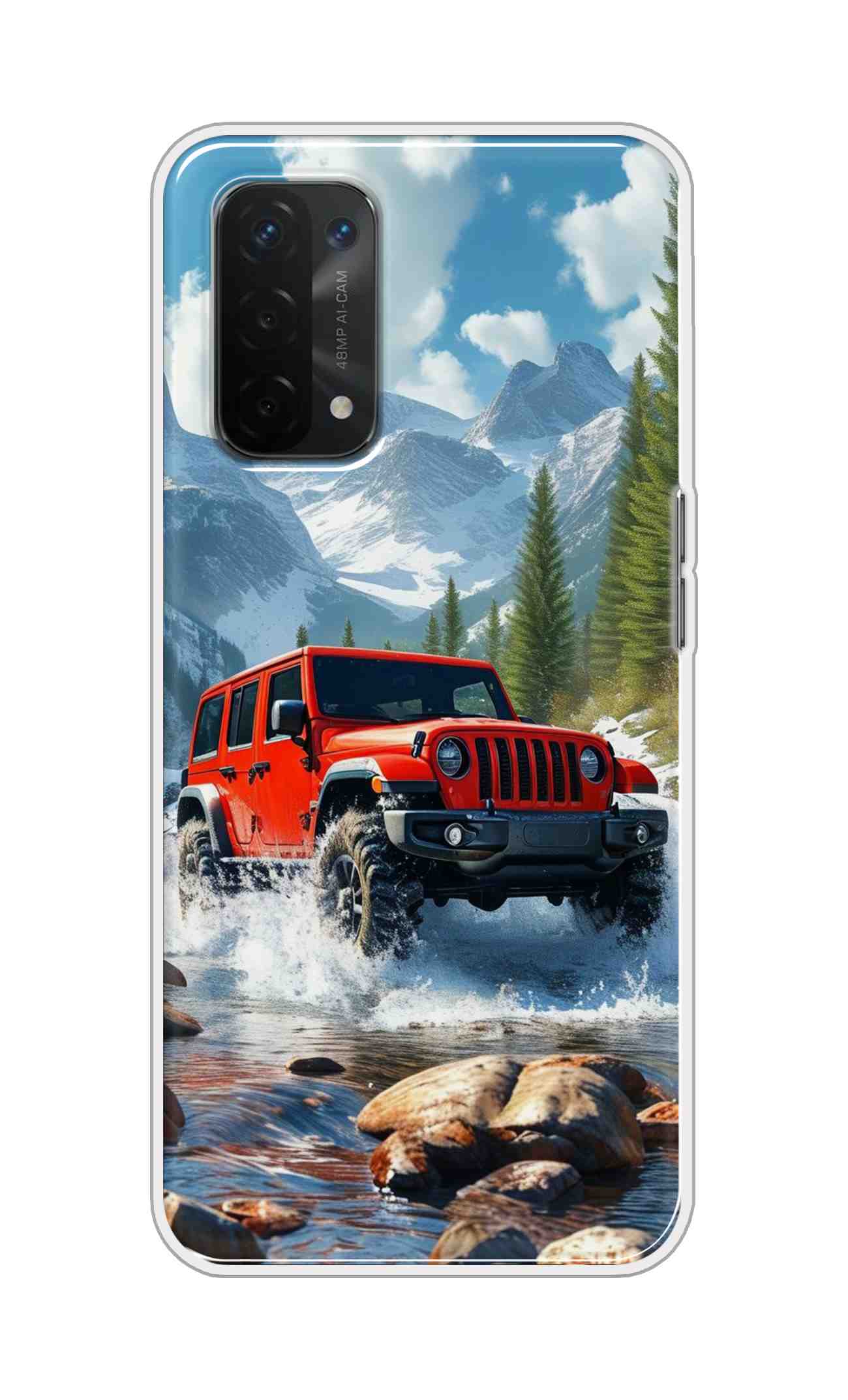 Coberta Back Cover For Oppo A54 5G Back Cover Stylish Case - Red Car in Nature Design D16513