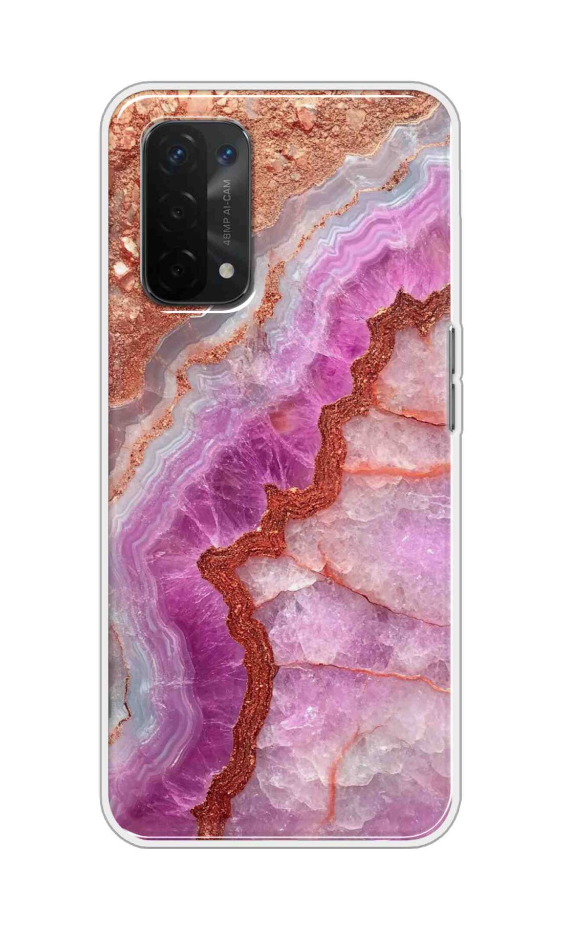 Coberta Back Cover For Oppo A54 5G Back Cover Stylish Case - Multicolour Marble Design D16532