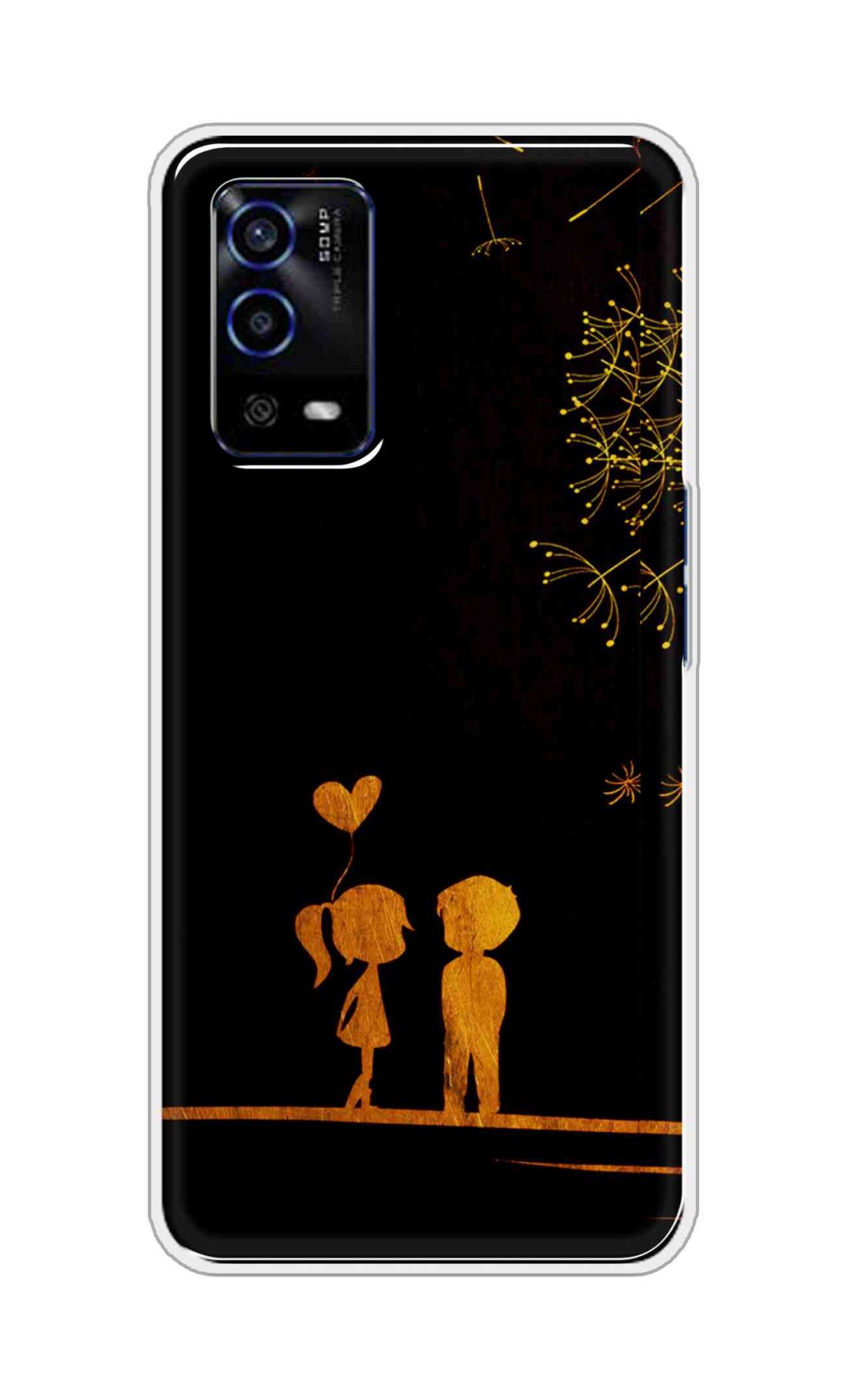 Coberta Back Cover For Oppo A55 Back Cover Stylish Case - Girl and Boy Love in Black Design D11017