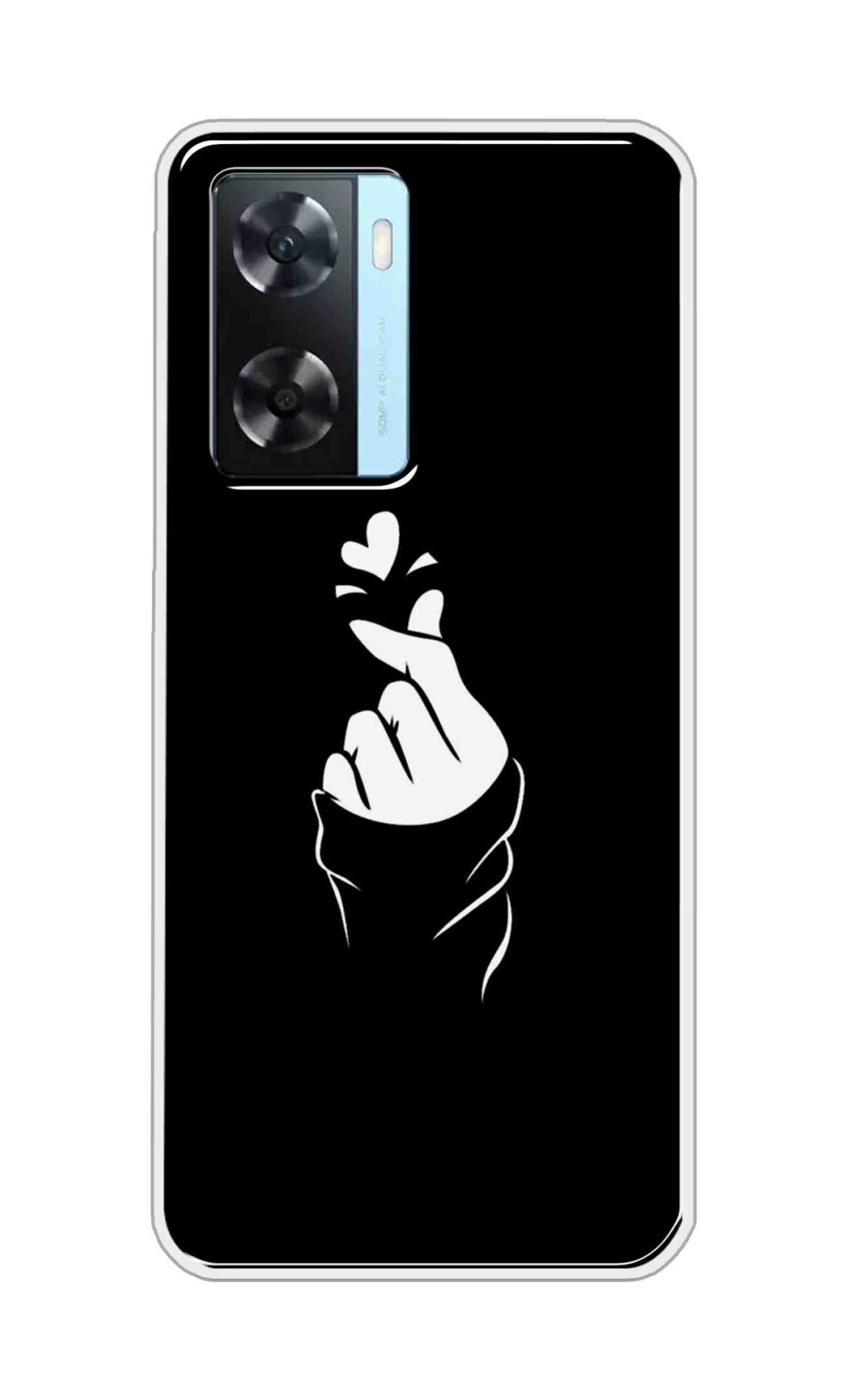 Coberta Back Cover For Oppo A77 5G Back Cover Stylish Case - Black Korean Heart Design D11802