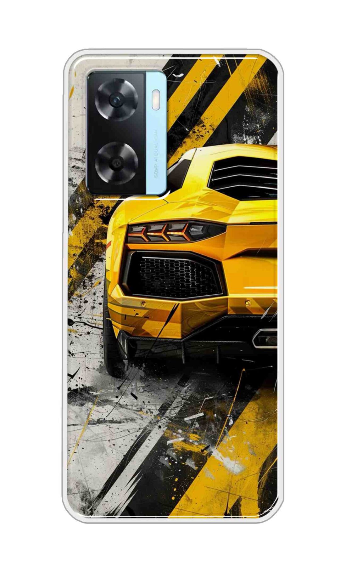 Coberta Back Cover For Oppo A77 5G Back Cover Stylish Case - Yellow Modified Car Design D16618