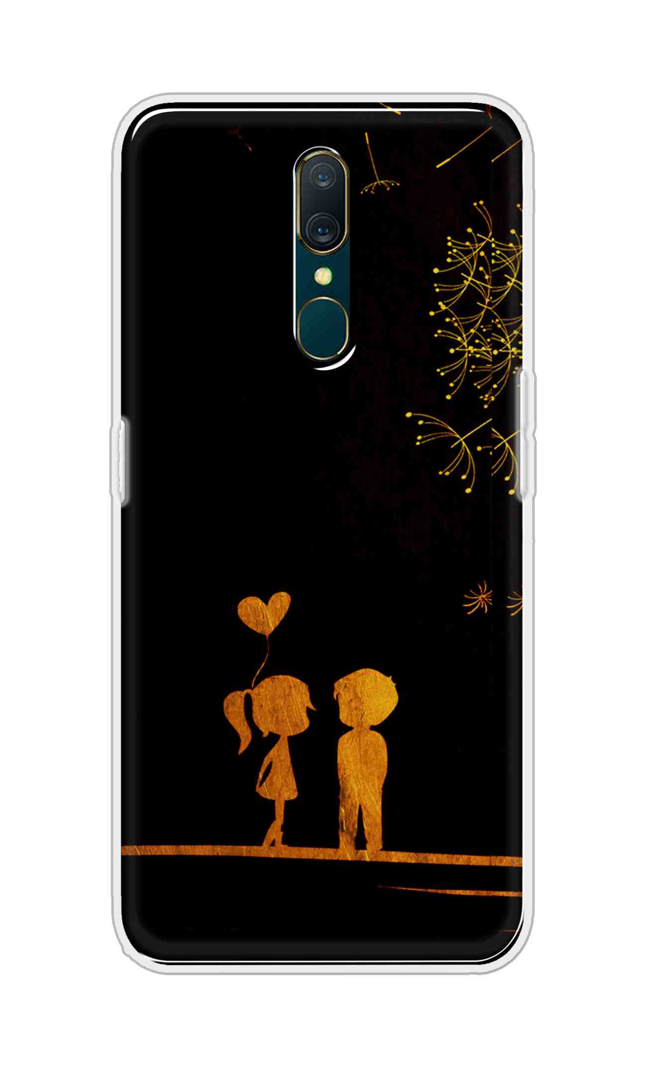 Coberta Back Cover For Oppo A9 Back Cover Stylish Case - Girl and Boy Love in Black Design D11017