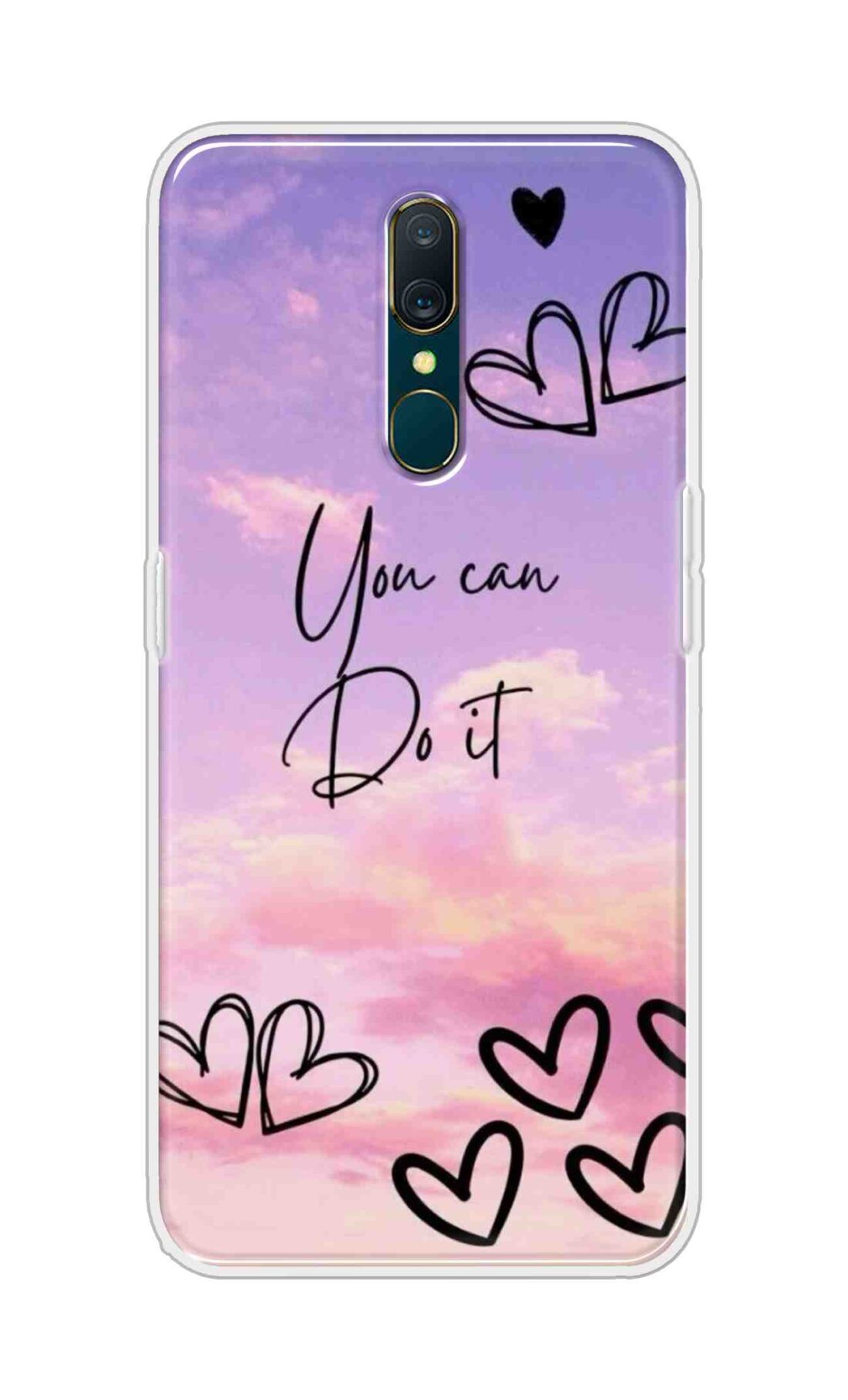 Coberta Back Cover For Oppo A9 Back Cover Stylish Case - You Can Do It and Hearts Design D16539